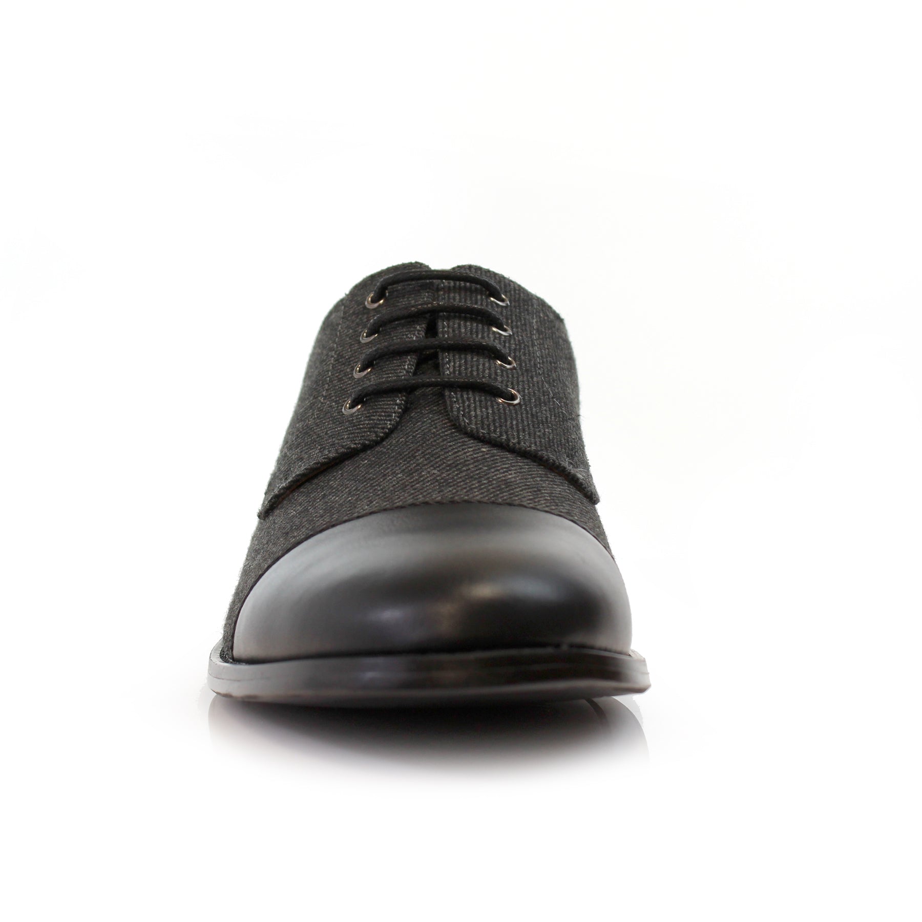 Duo-textured Woolen Derby Dress Shoes | Clifford by Polar Fox | Conal Footwear | Front Angle View