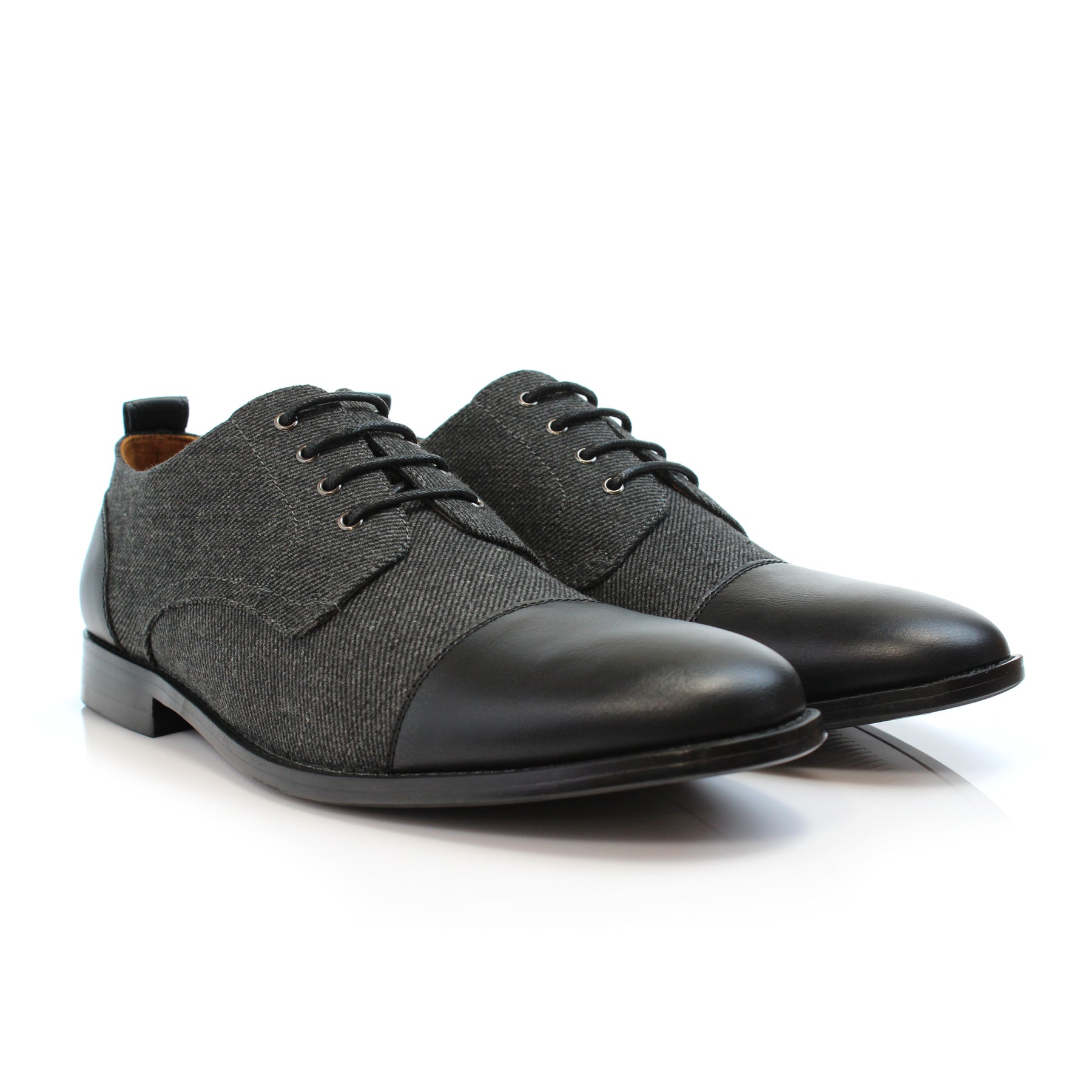 Duo-textured Woolen Derby Dress Shoes | Clifford by Polar Fox | Conal Footwear | Paired Angle View