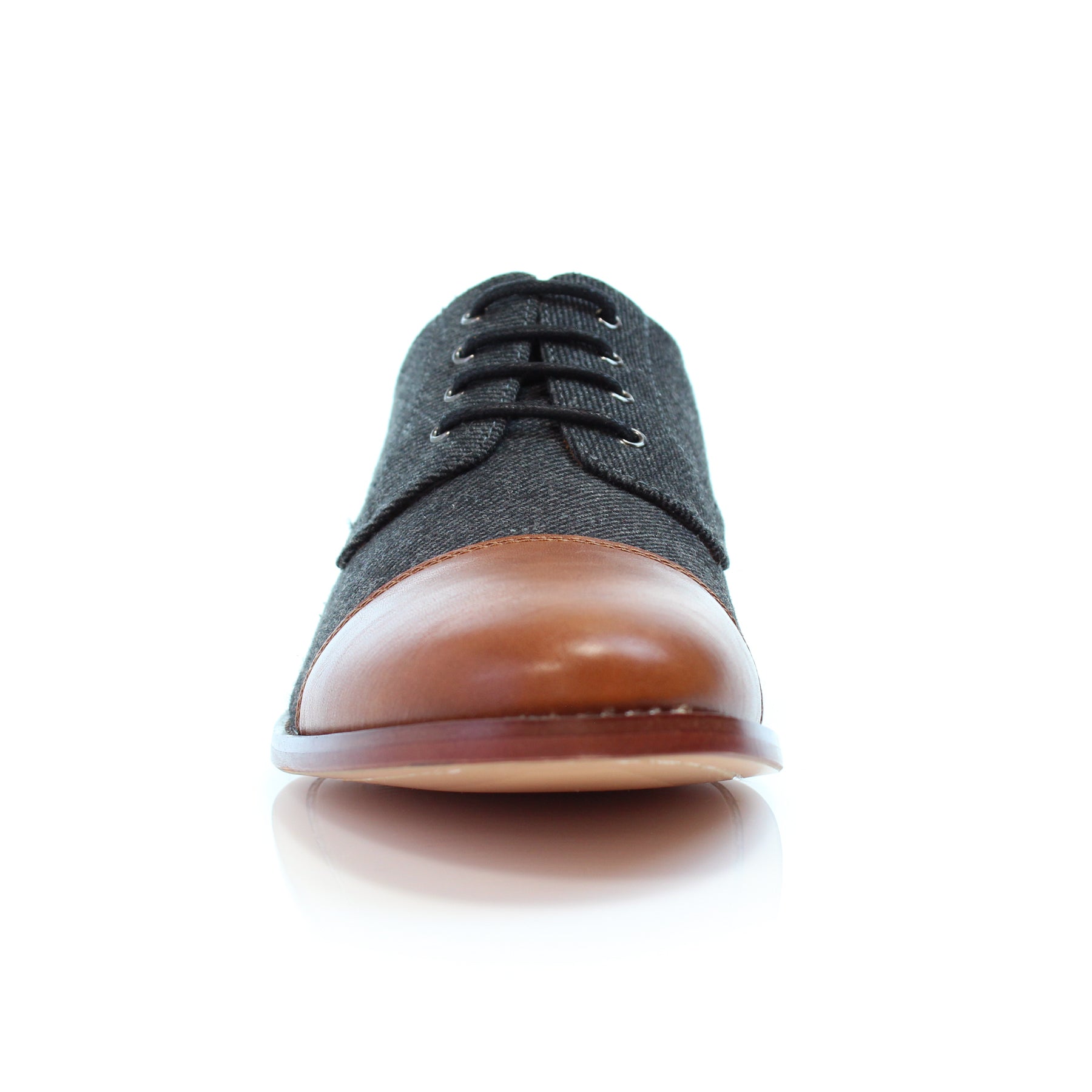 Duo-textured Woolen Derby Dress Shoes | Clifford by Polar Fox | Conal Footwear | Front Angle View