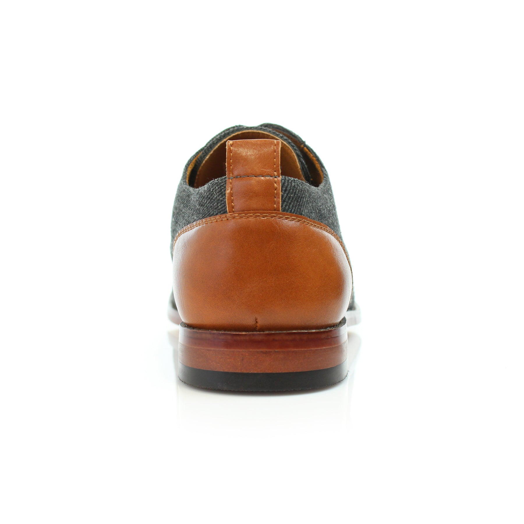 Duo-textured Woolen Derby Dress Shoes | Clifford by Polar Fox | Conal Footwear | Back Angle View