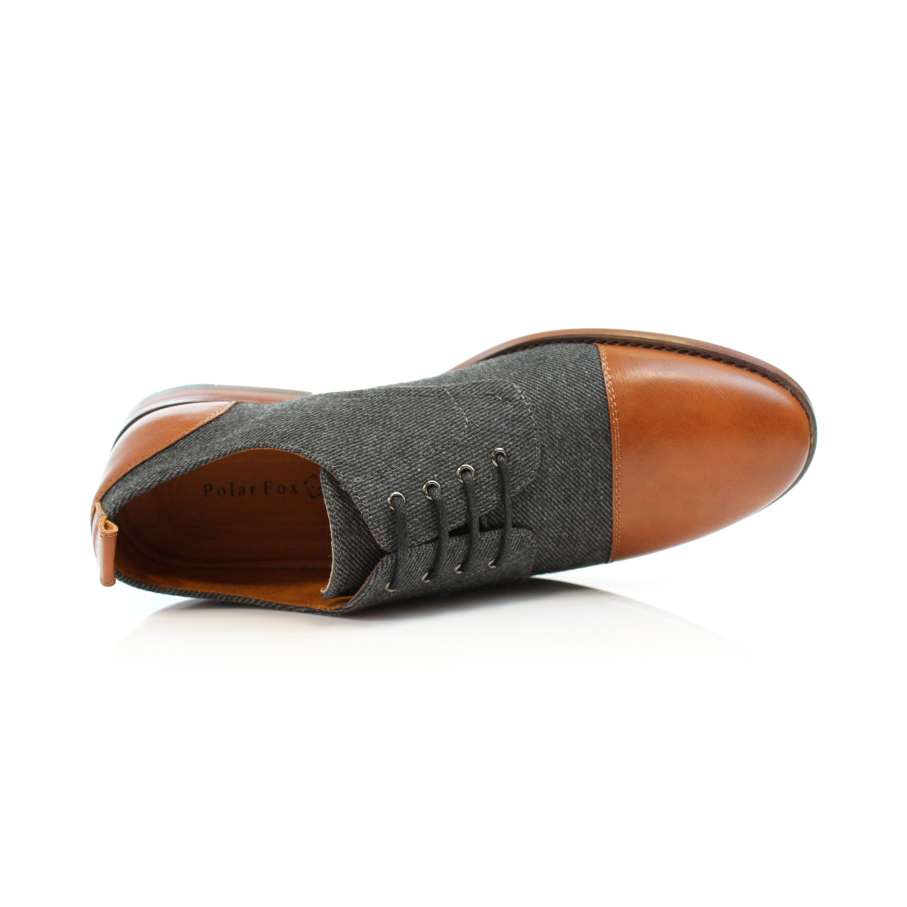 Duo-textured Woolen Derby Dress Shoes | Clifford by Polar Fox | Conal Footwear | Top-Down Angle View