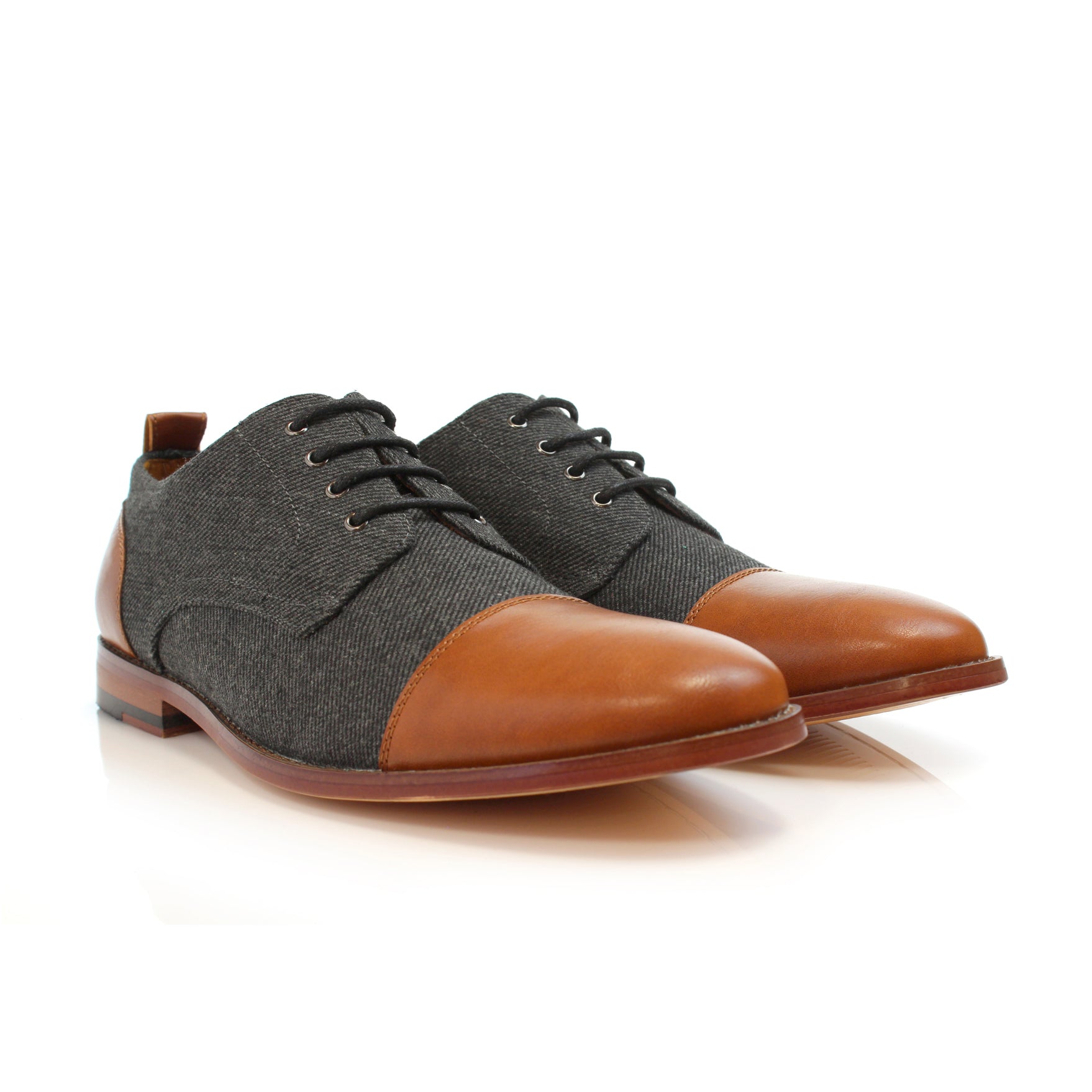 Duo-textured Woolen Derby Dress Shoes | Clifford by Polar Fox | Conal Footwear | Paired Angle View