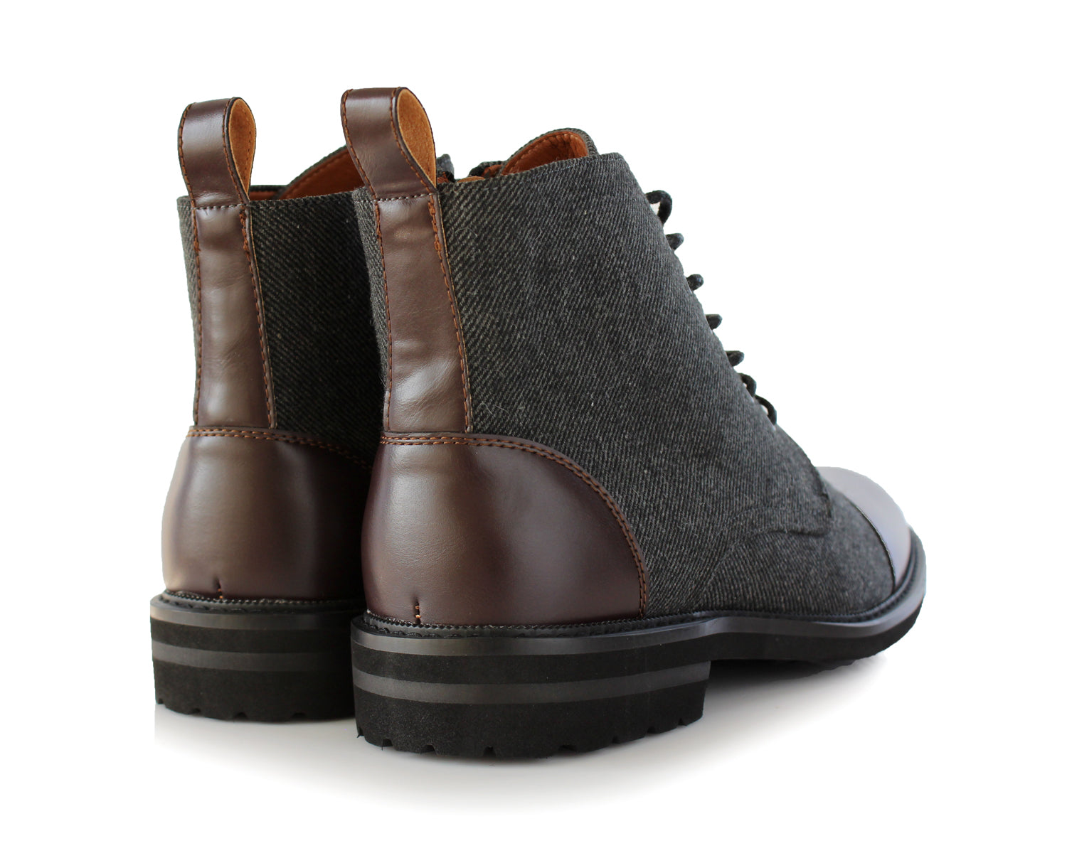 Duo-textured Woolen Derby Boots | Brooke by Polar Fox | Conal Footwear | Paired Back Angle View
