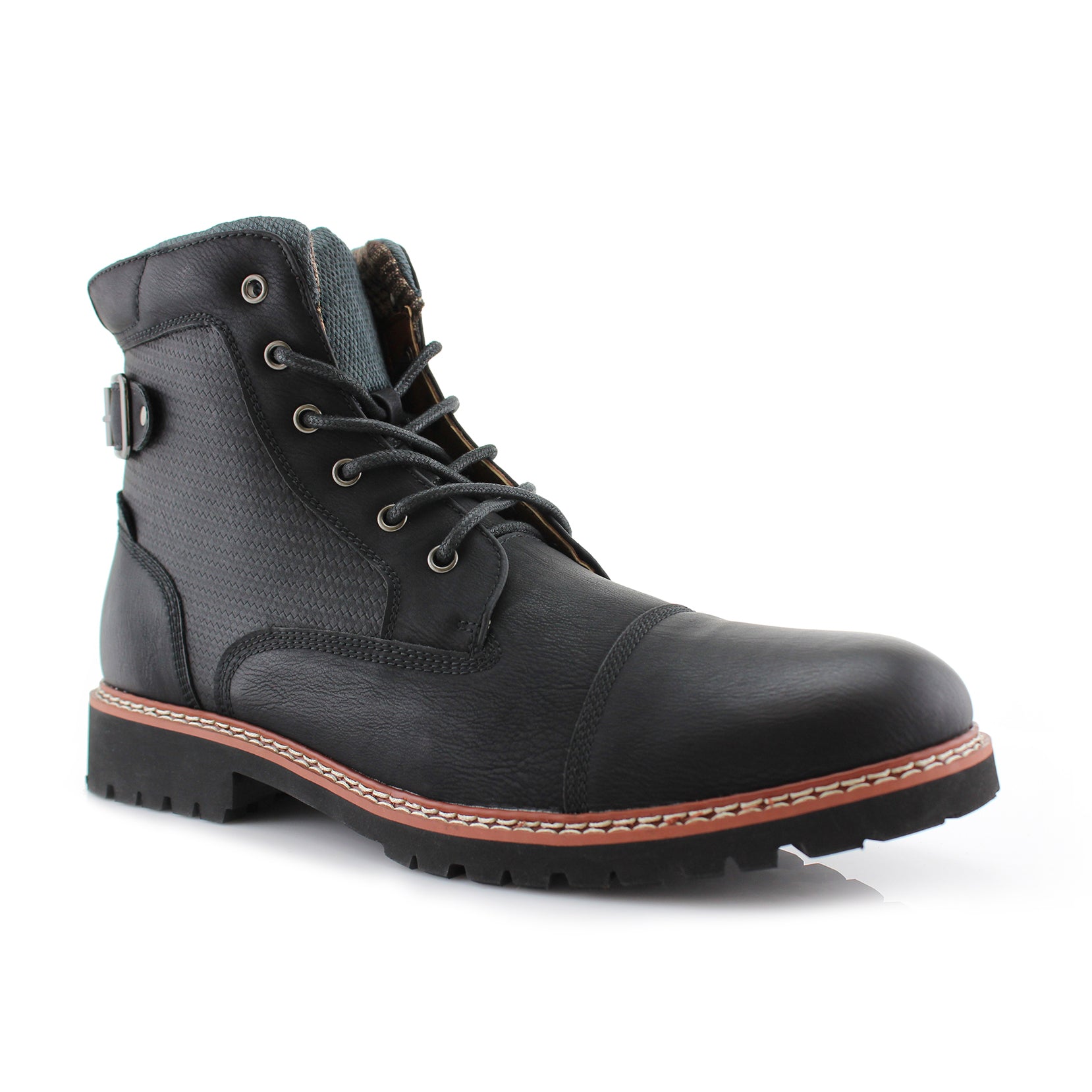 Textured Upper Combat Boots | Mcconnell by Polar Fox | Conal Footwear | Main Angle View