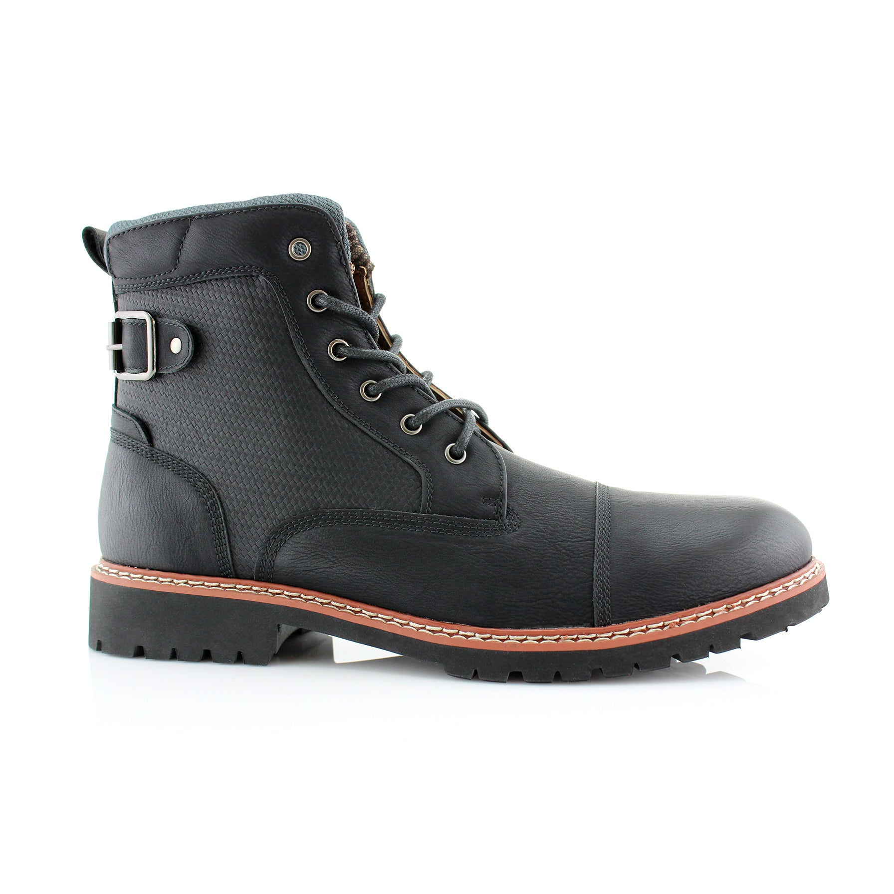 Textured Upper Combat Boots | Mcconnell by Polar Fox | Conal Footwear | Outer Side Angle View