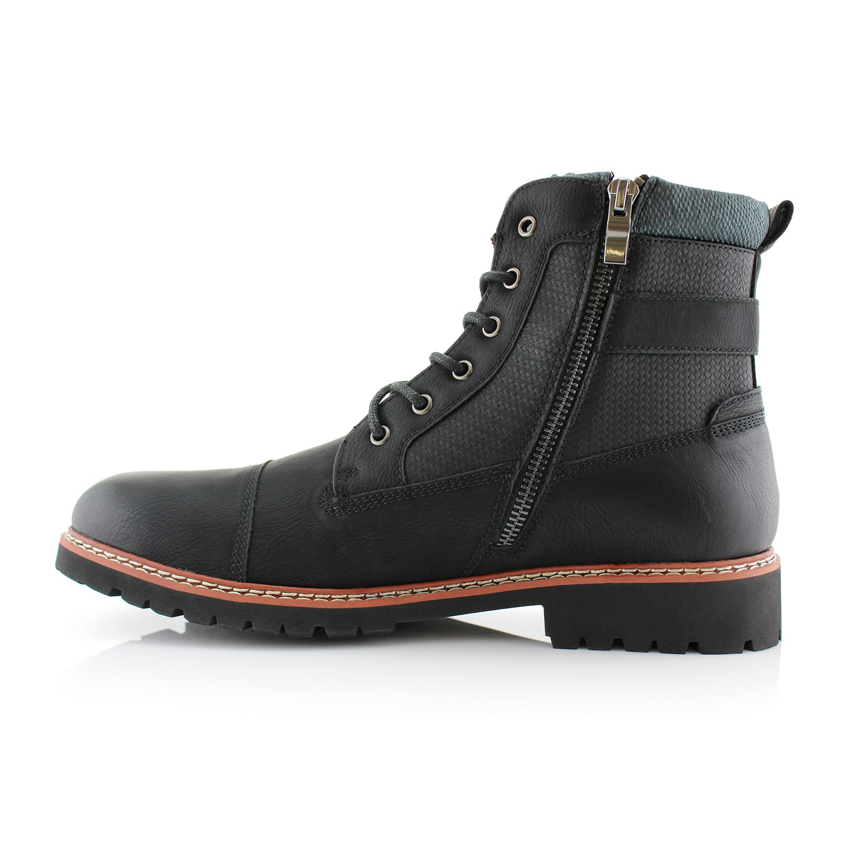 Textured Upper Combat Boots | Mcconnell by Polar Fox | Conal Footwear | Inner Side Angle View