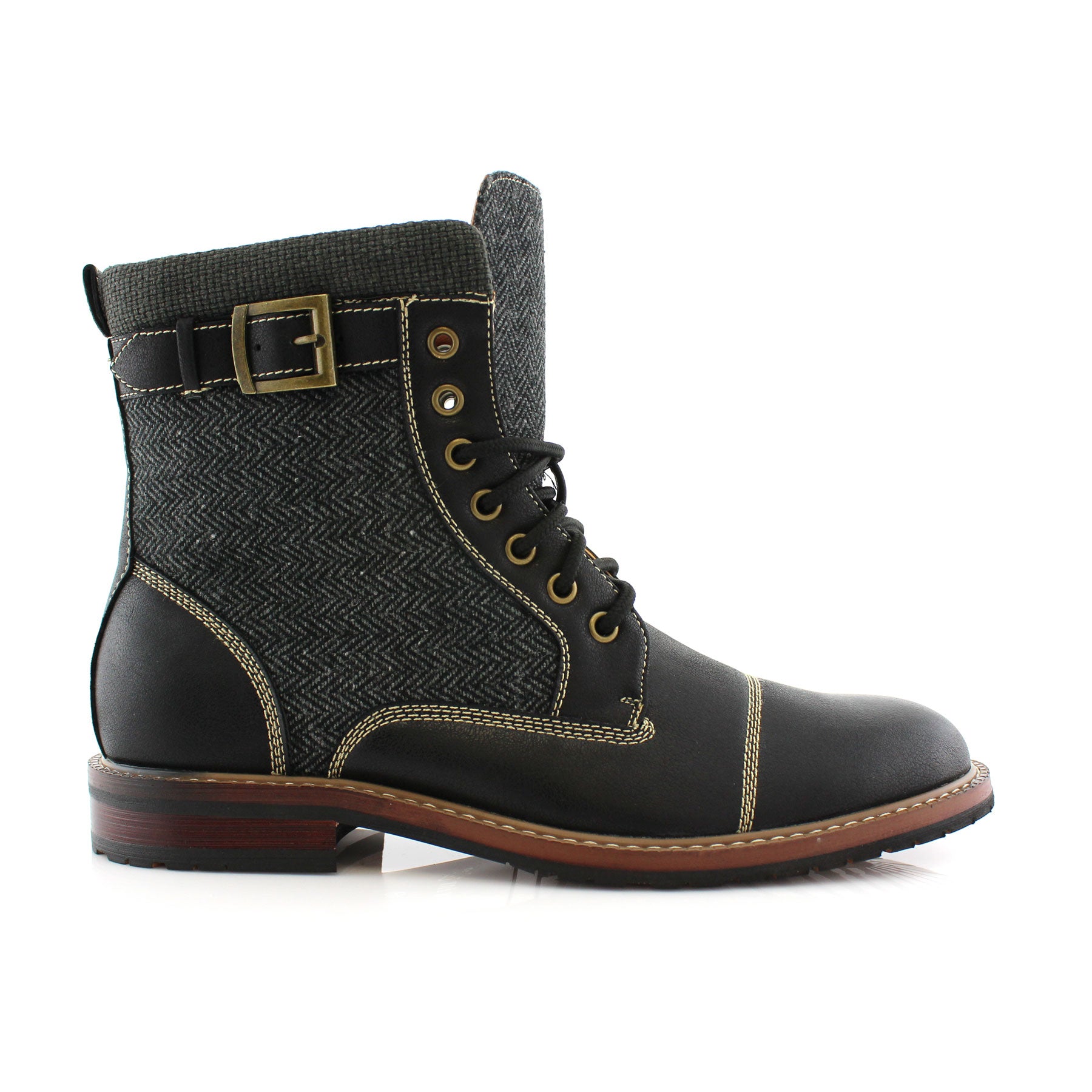 Rugged Duo-Textured Boots | Elijah by Polar Fox | Conal Footwear | Outer Side Angle View