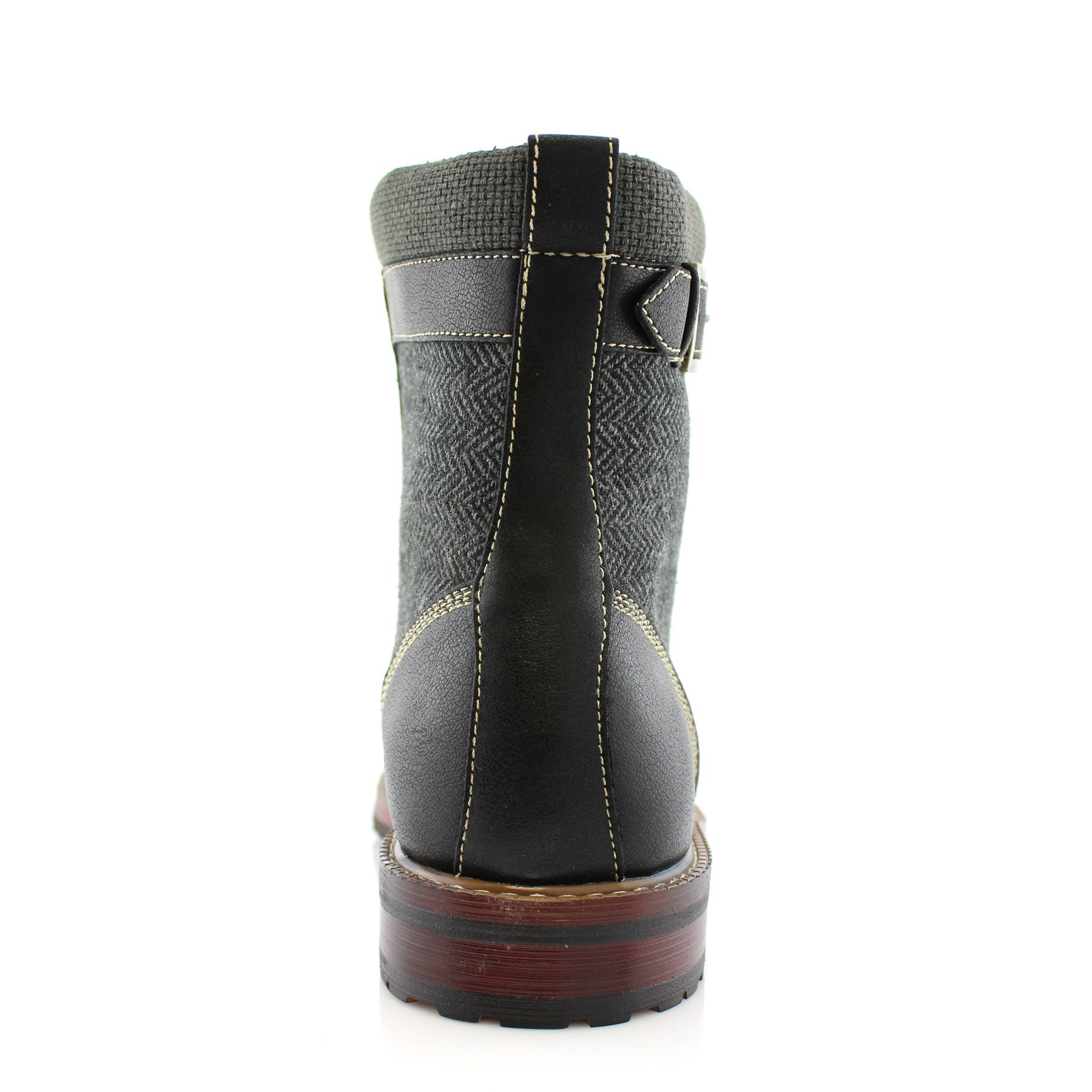 Rugged Duo-Textured Boots | Elijah by Polar Fox | Conal Footwear | Back Angle View