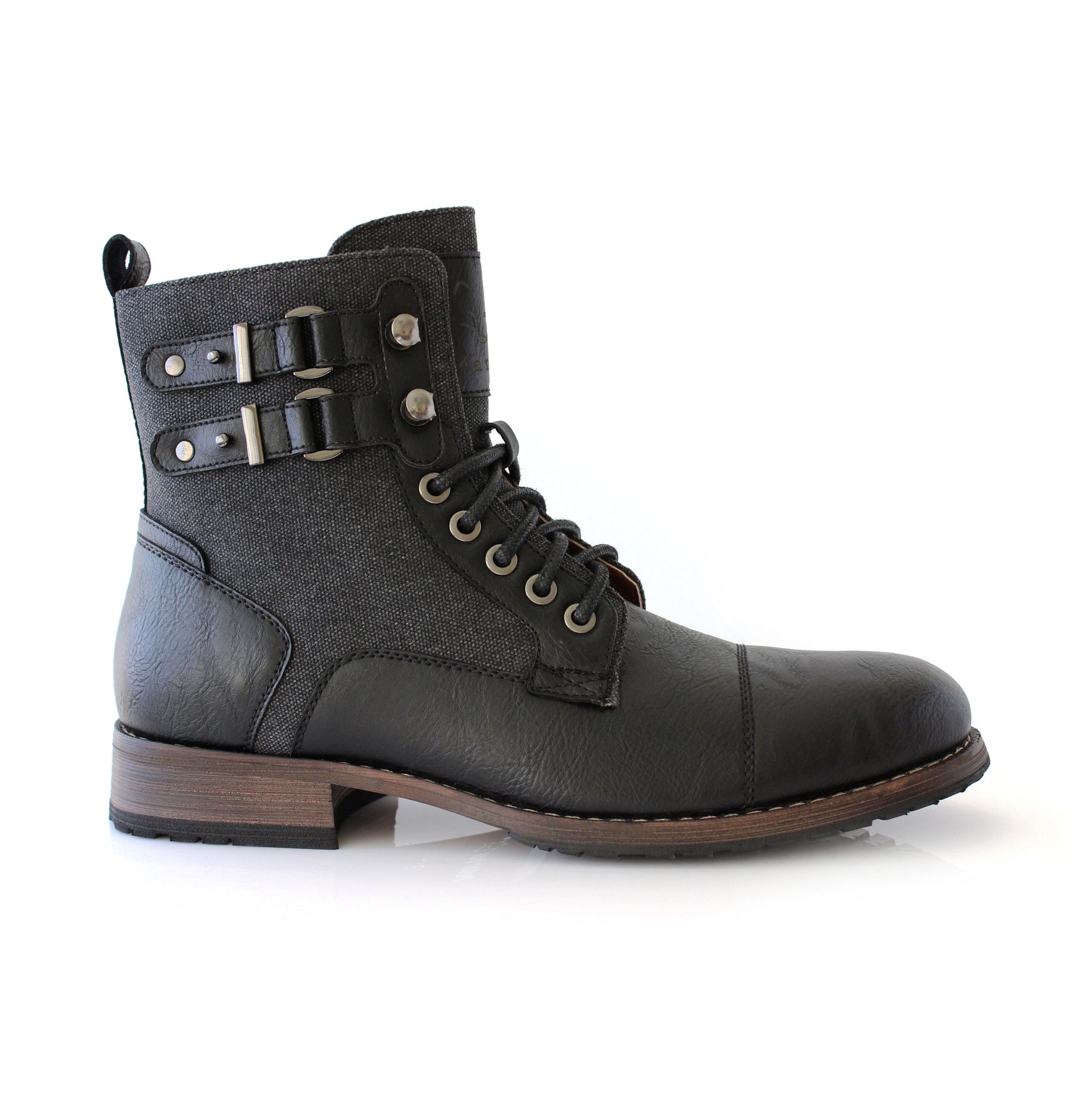 Duo-Textured Combat Boots | Mitch by Polar Fox | Conal Footwear | Outer Side Angle View