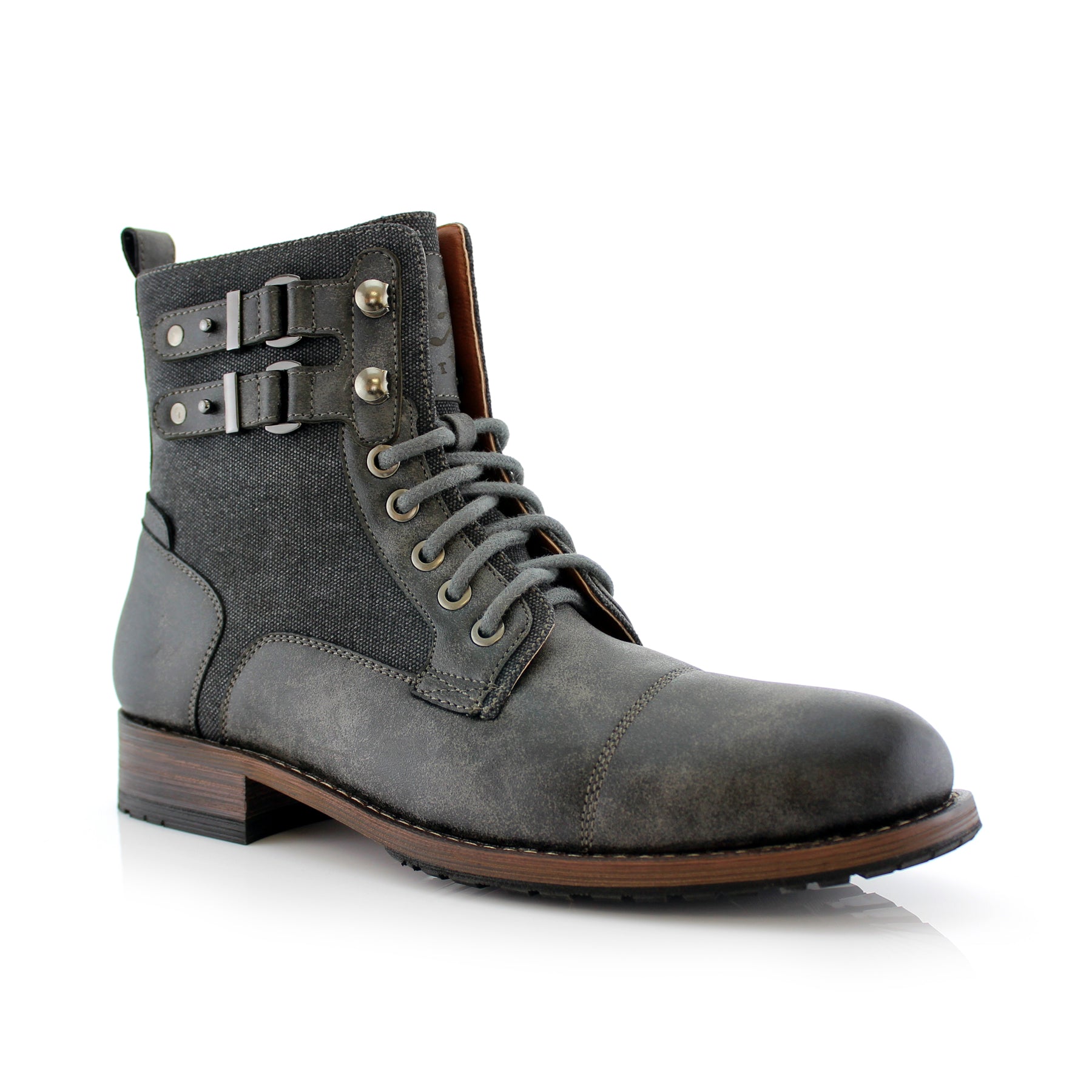 Duo-Textured Combat Boots | Mitch by Polar Fox | Conal Footwear | Main Angle View