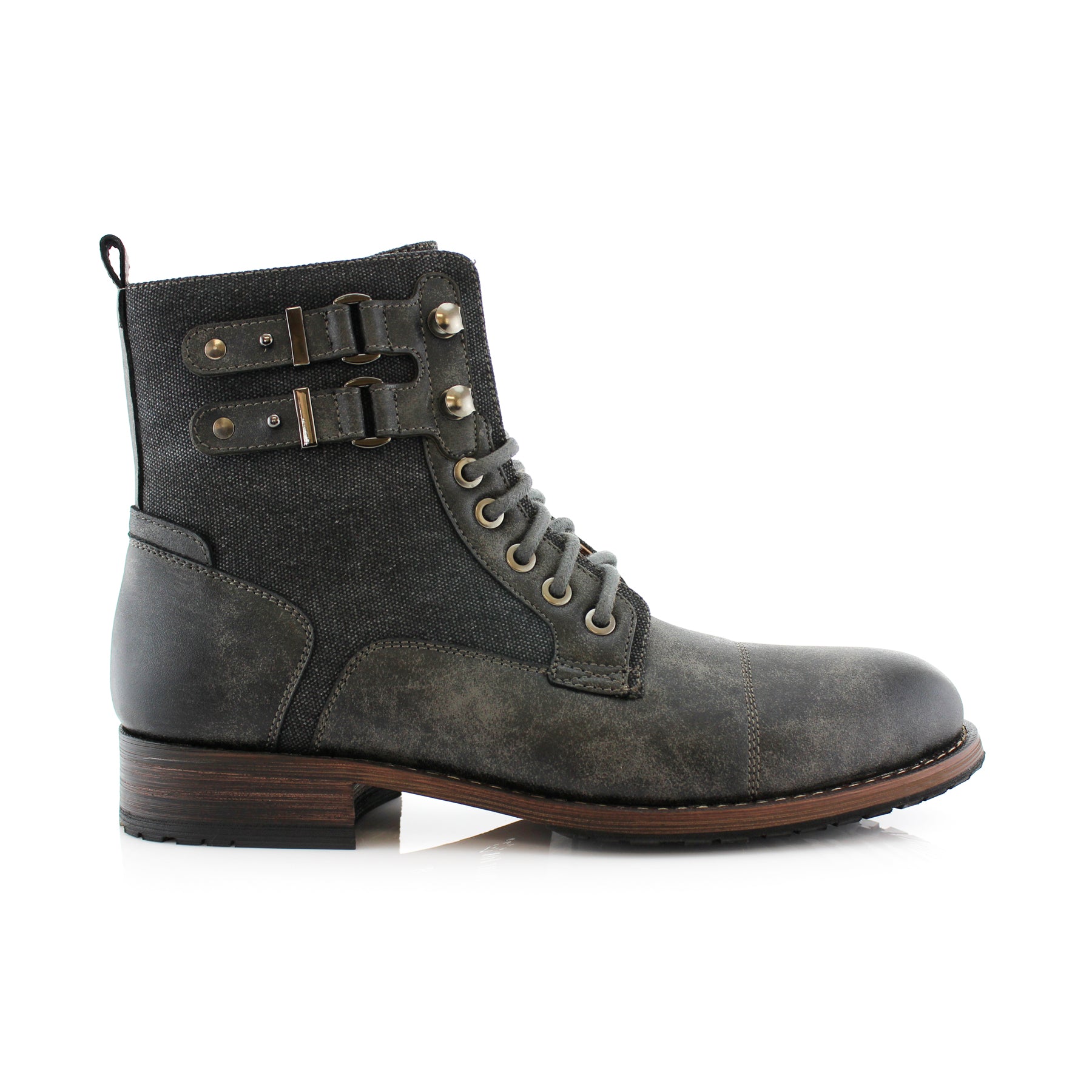 Duo-Textured Combat Boots | Mitch by Polar Fox | Conal Footwear | Outer Side Angle View