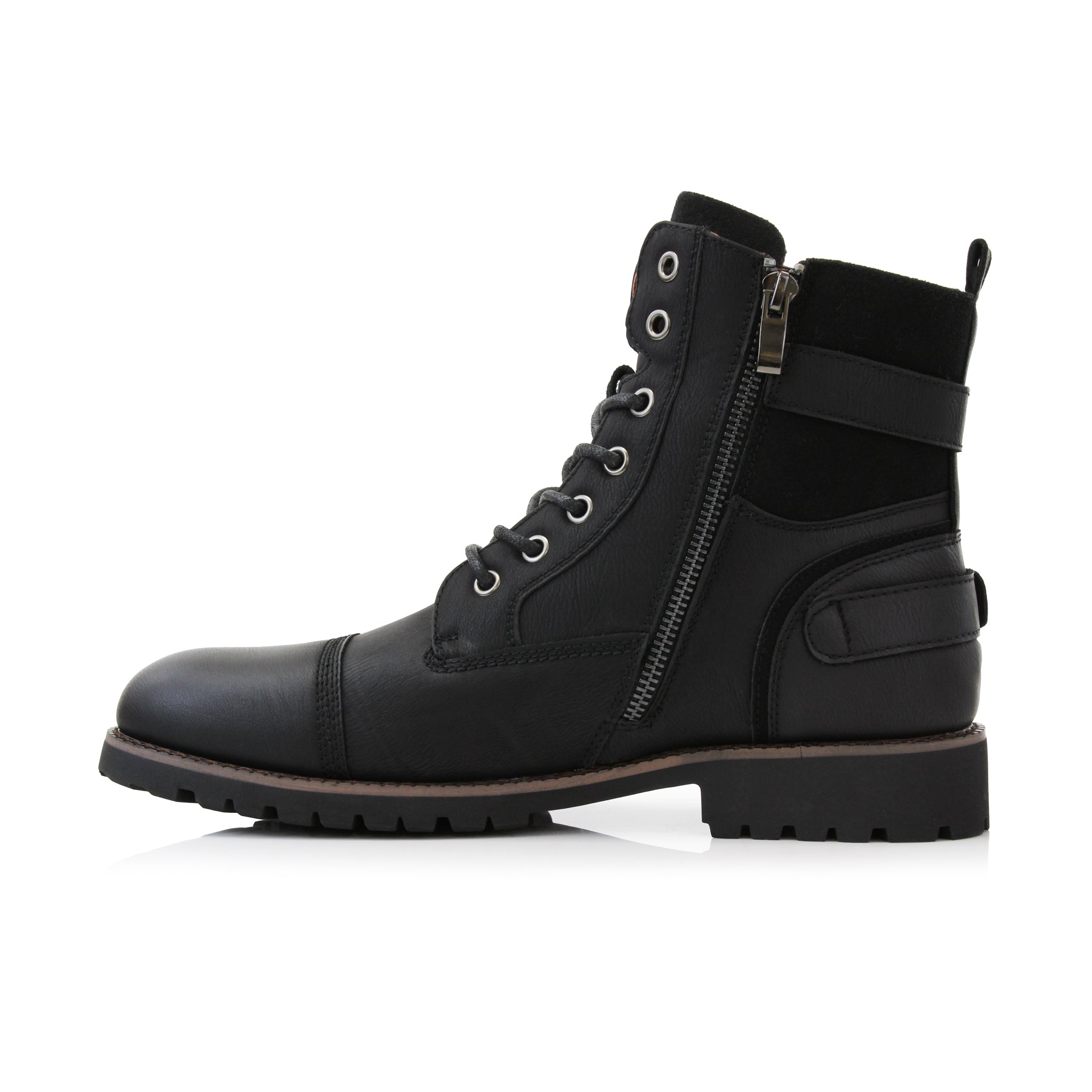 Duo-Textured Combat Boots | Patrick by Polar Fox | Conal Footwear | Inner Side Angle View