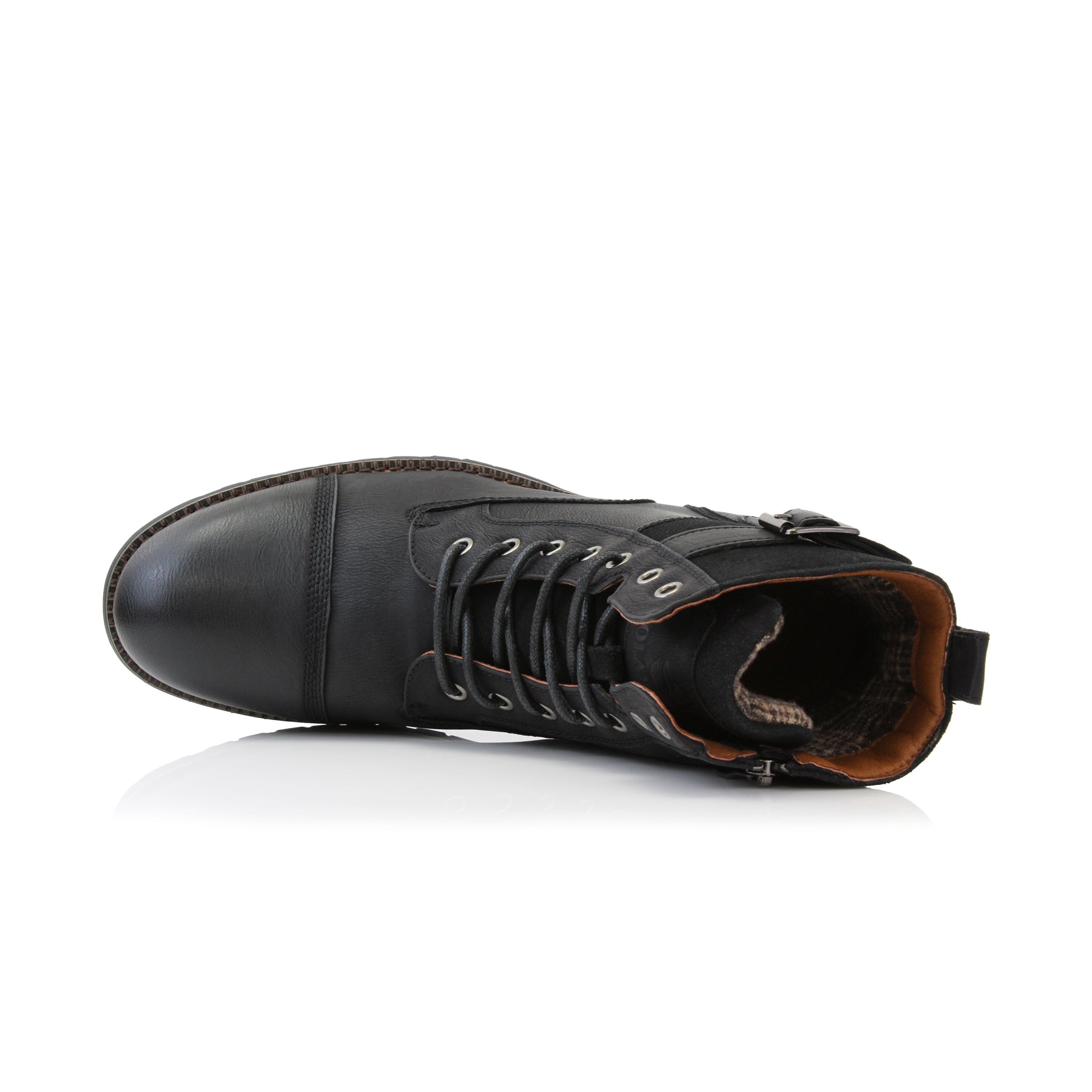 Duo-Textured Combat Boots | Patrick by Polar Fox | Conal Footwear | Top-Down Angle View