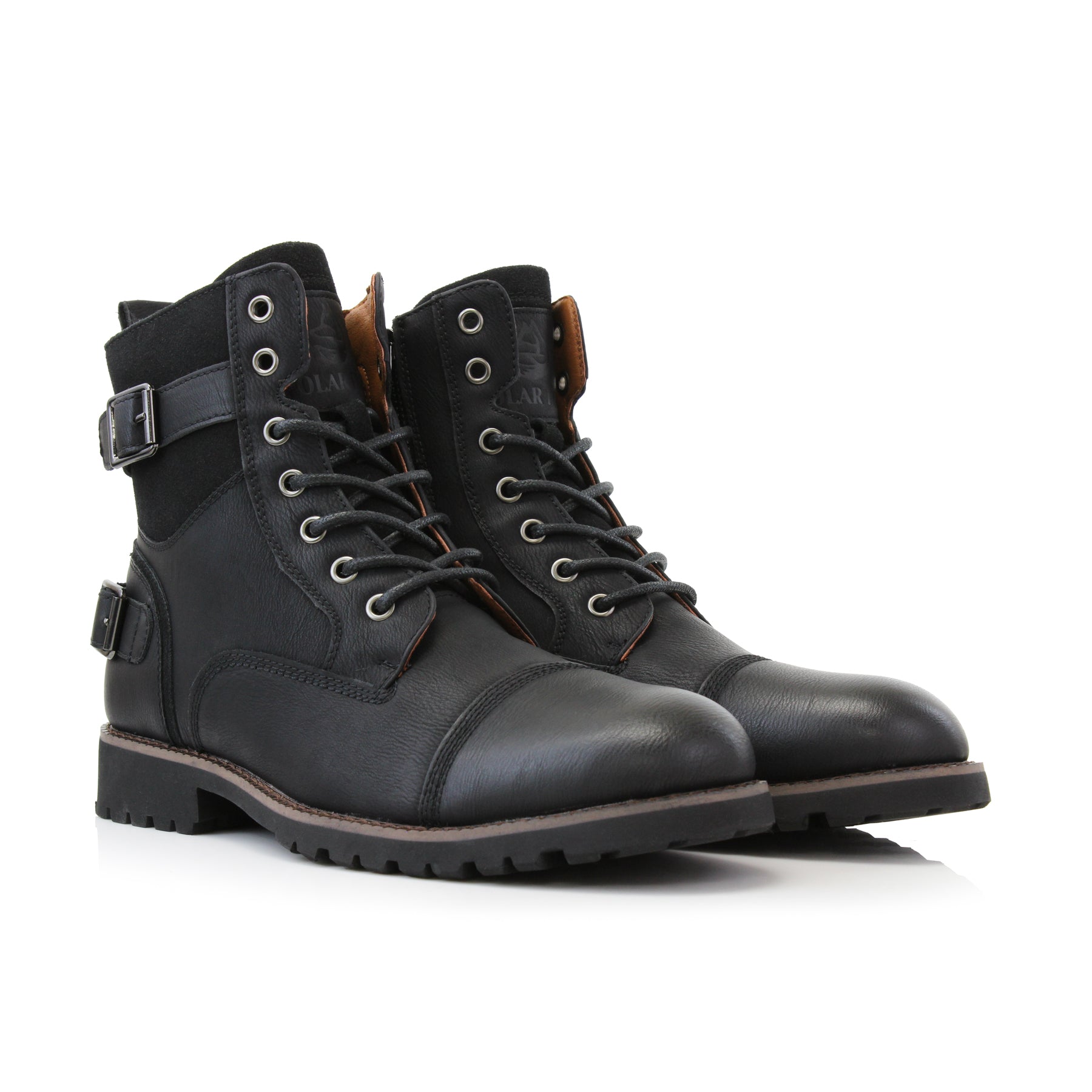 Duo-Textured Combat Boots | Patrick by Polar Fox | Conal Footwear | Paired Angle View