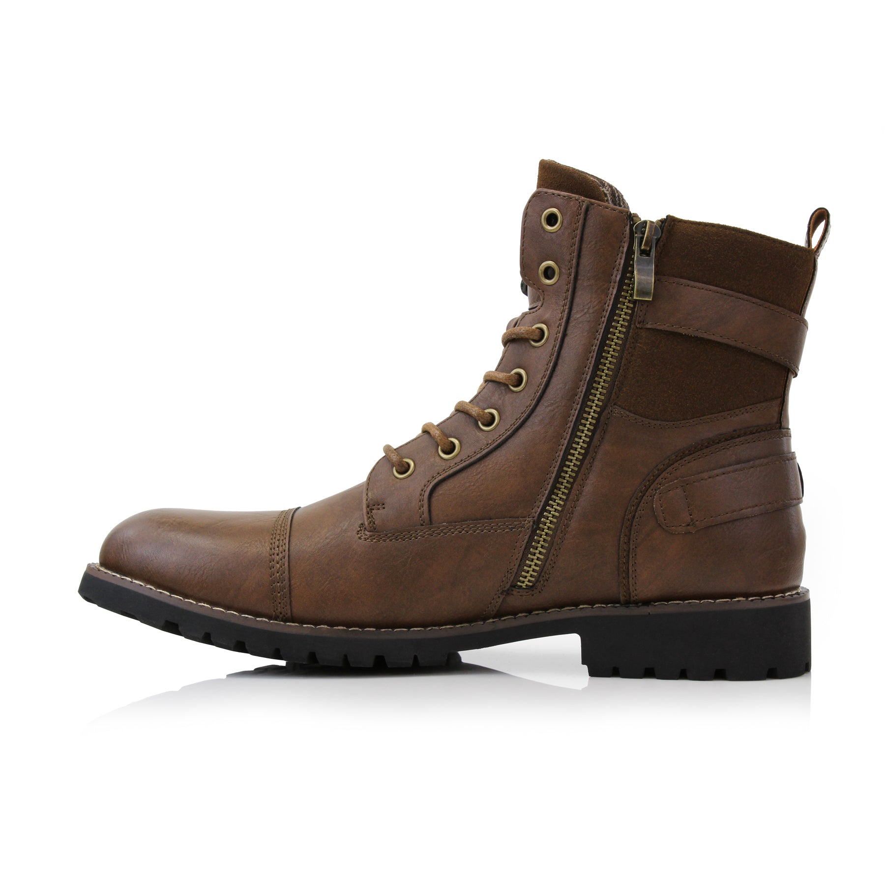 Duo-Textured Combat Boots | Patrick by Polar Fox | Conal Footwear | Inner Side Angle View