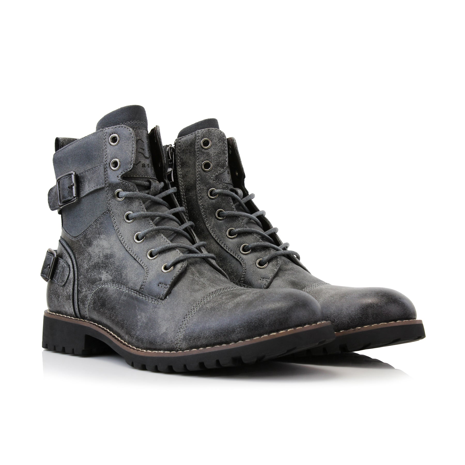 Duo-Textured Combat Boots | Patrick by Polar Fox | Conal Footwear | Paired Angle View
