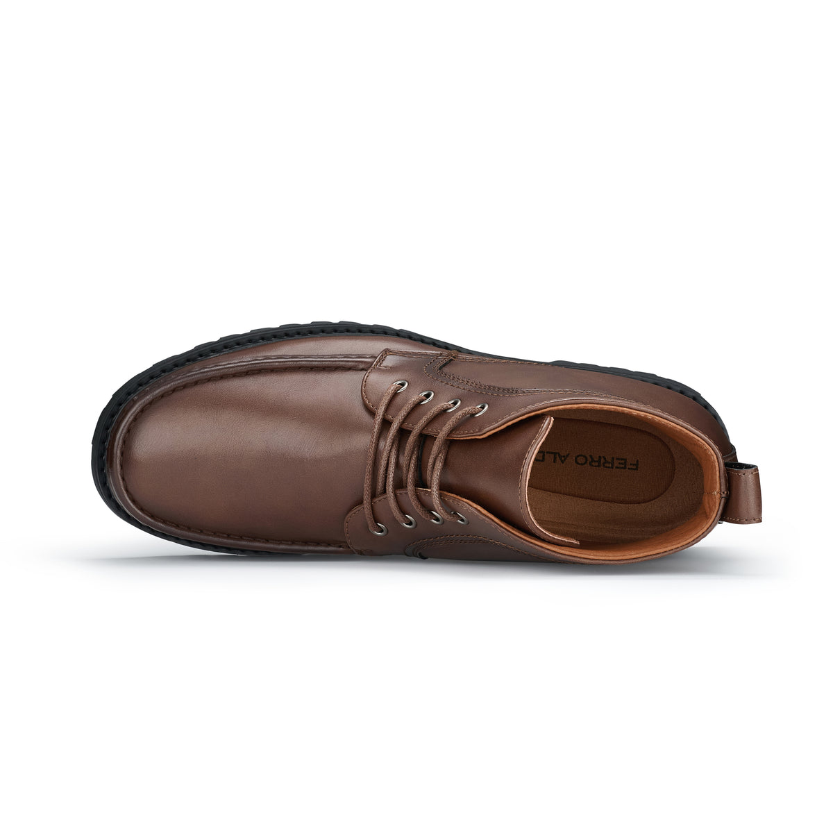 Men's Moc-Toe Derby Boots | Ranger by Ferro Aldo | Conal Footwear | Top-Down Angle View