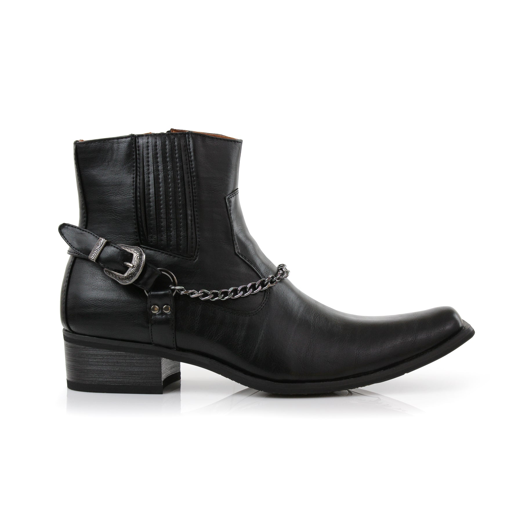 Faux Leather Cowboy Boots | Reyes by Ferro Aldo | Conal Footwear | Outer Side Angle View