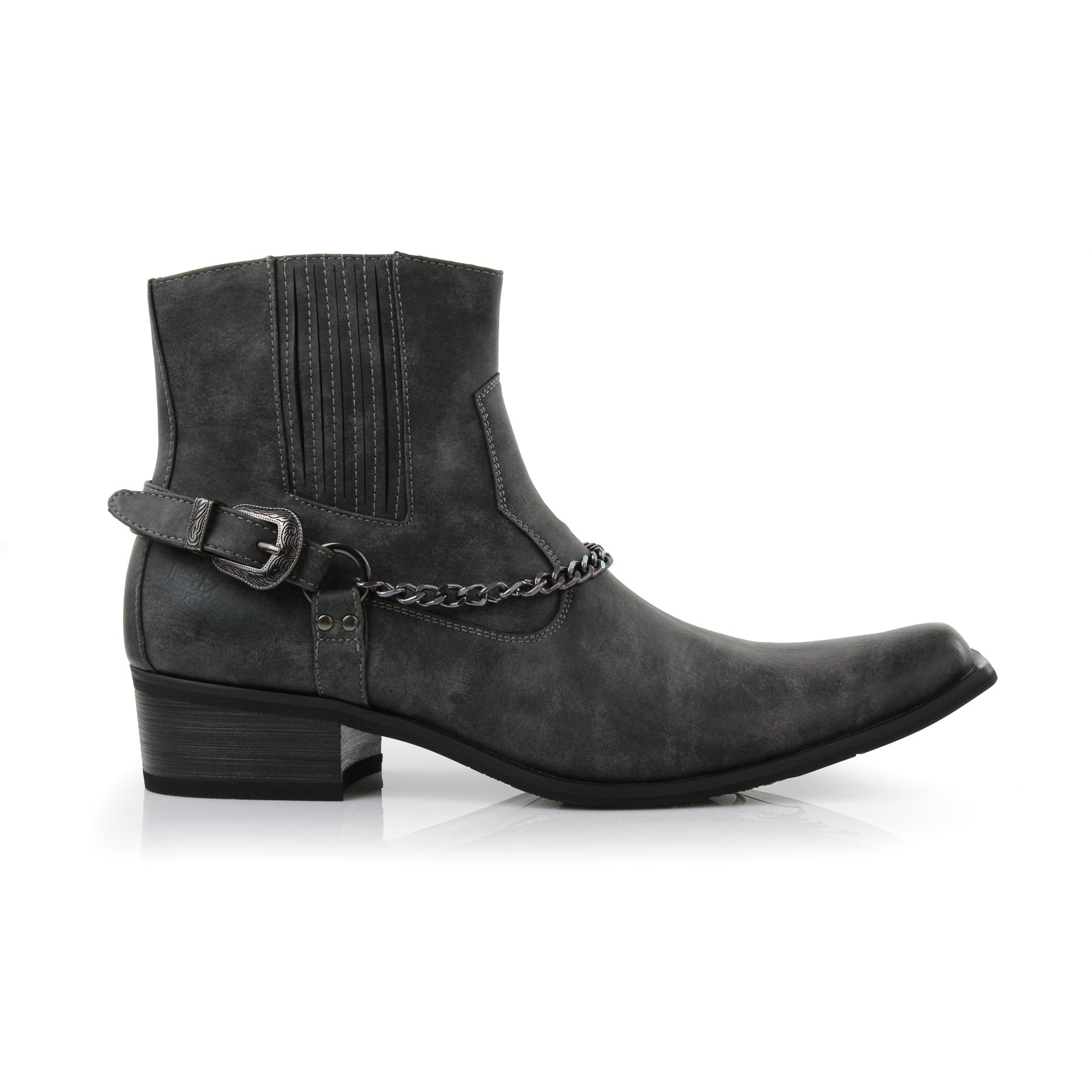 Faux Leather Cowboy Boots | Reyes by Ferro Aldo | Conal Footwear | Outer Side Angle View