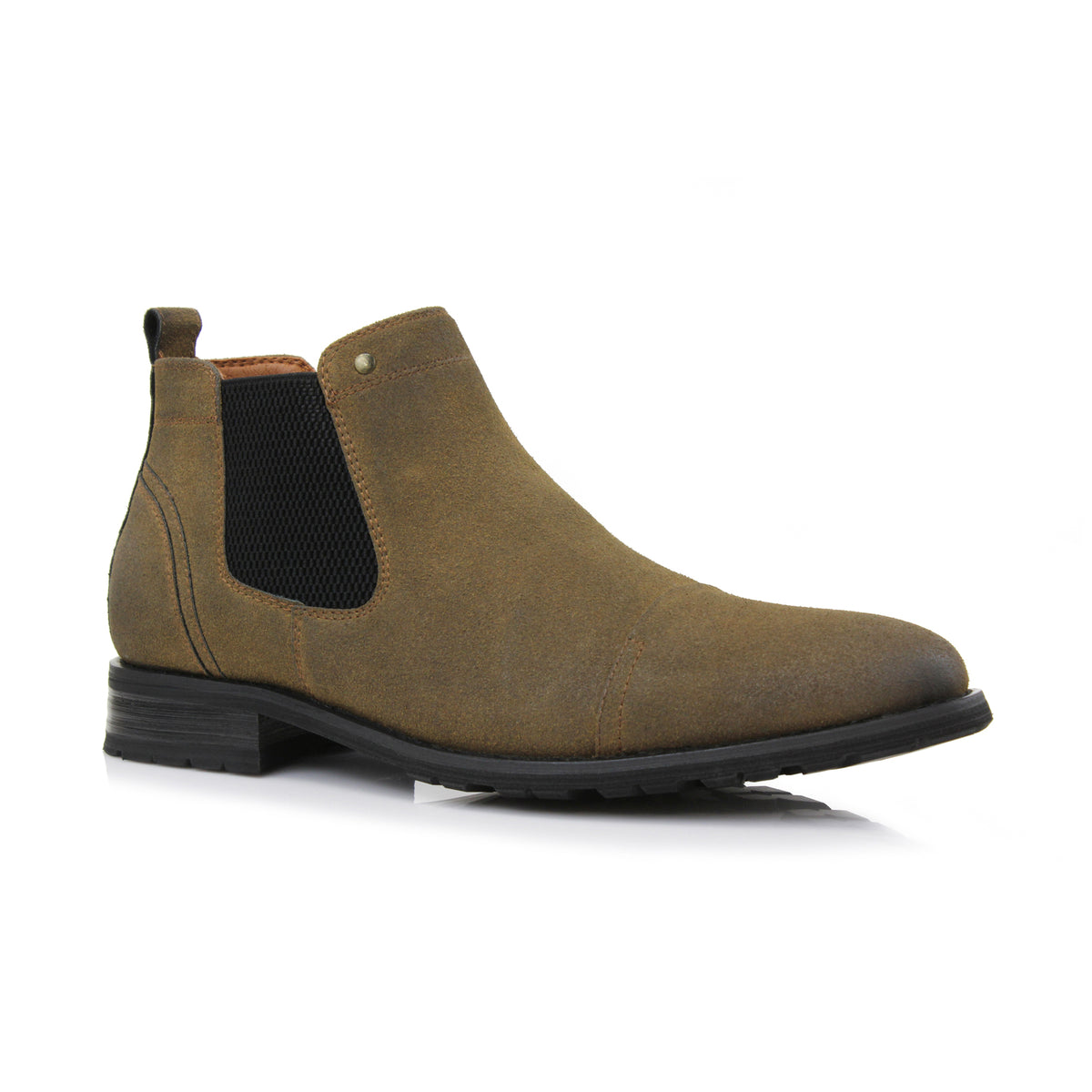 ORO Mens Olive Suede Chelsea Boots Handcrafted in Spain Size 10 Almond Toe Chelsea Suede Green Boots for Men for Sale | Shop New & Used  main image 2