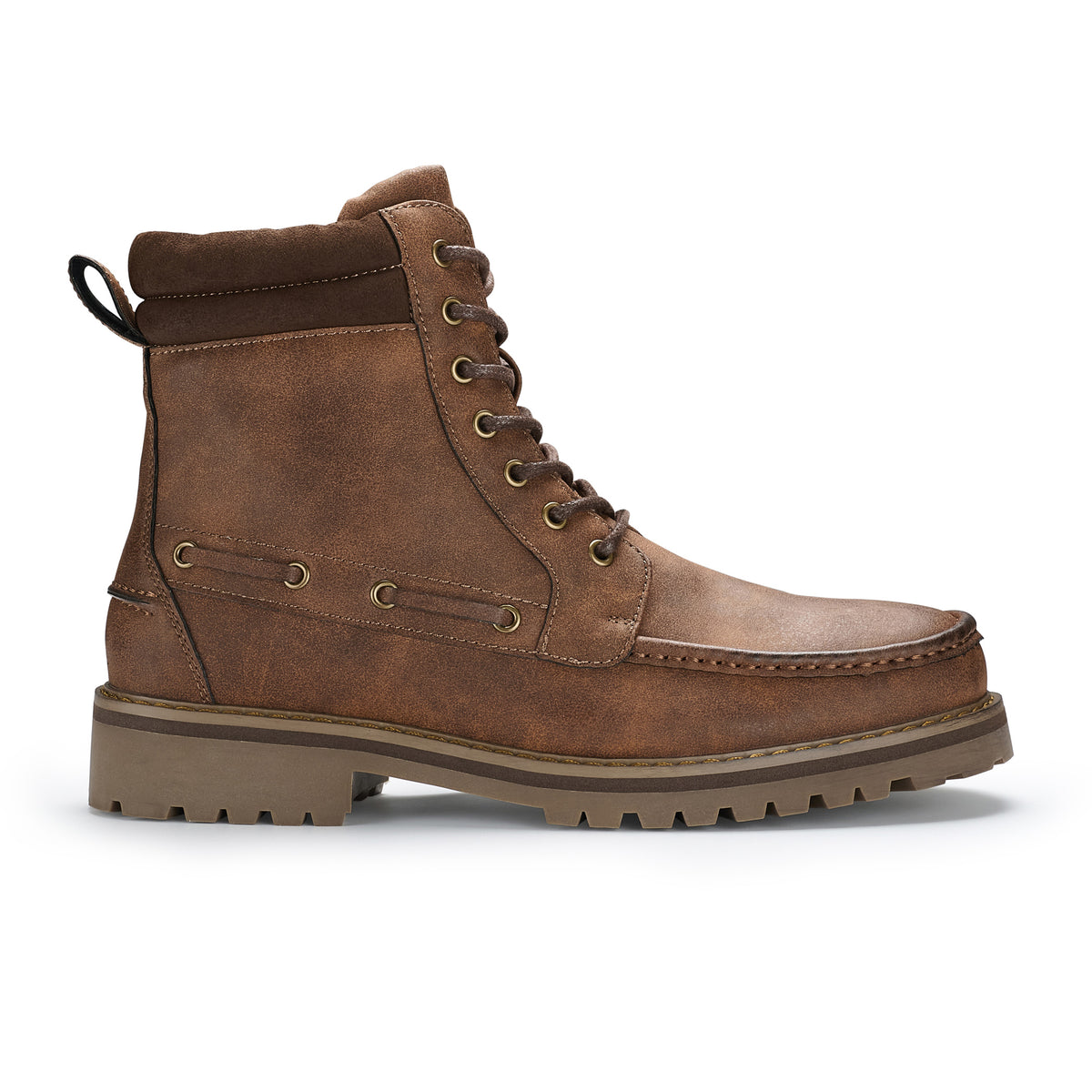 Men's Moc Toe Lace-Up Boots | Trek by Polar Fox | Conal Footwear | Outer Side Angle View