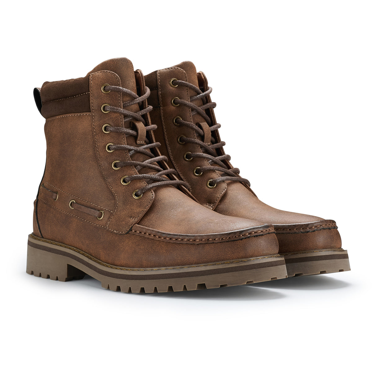 Men's Moc Toe Lace-Up Boots | Trek by Polar Fox | Conal Footwear | Paired Angle View
