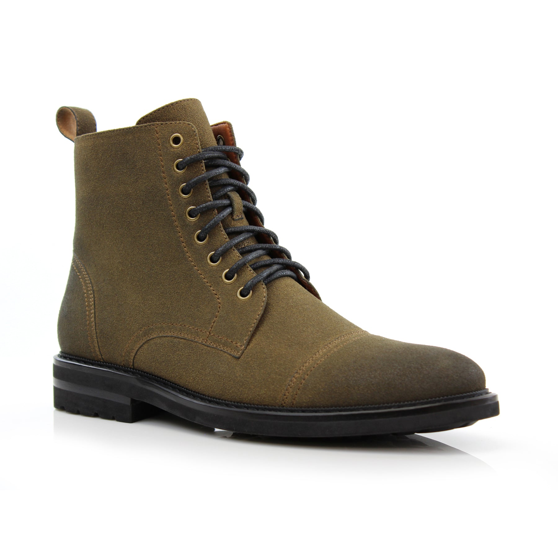 Burnished Suede High-Top Derby Boots | Wright by Polar Fox | Conal Footwear | Main Angle View