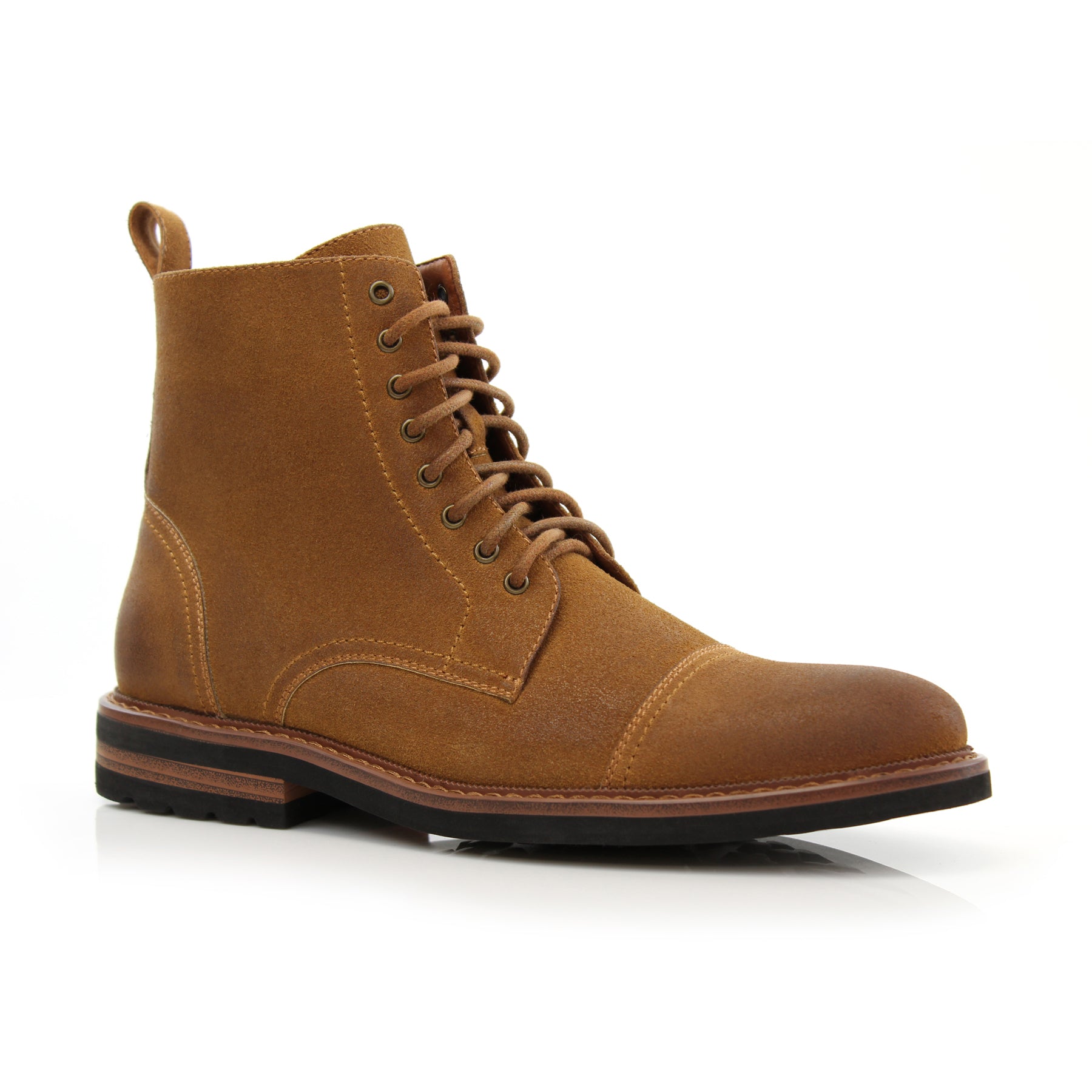 Burnished Suede High-Top Derby Boots | Wright by Polar Fox | Conal Footwear | Main Angle View