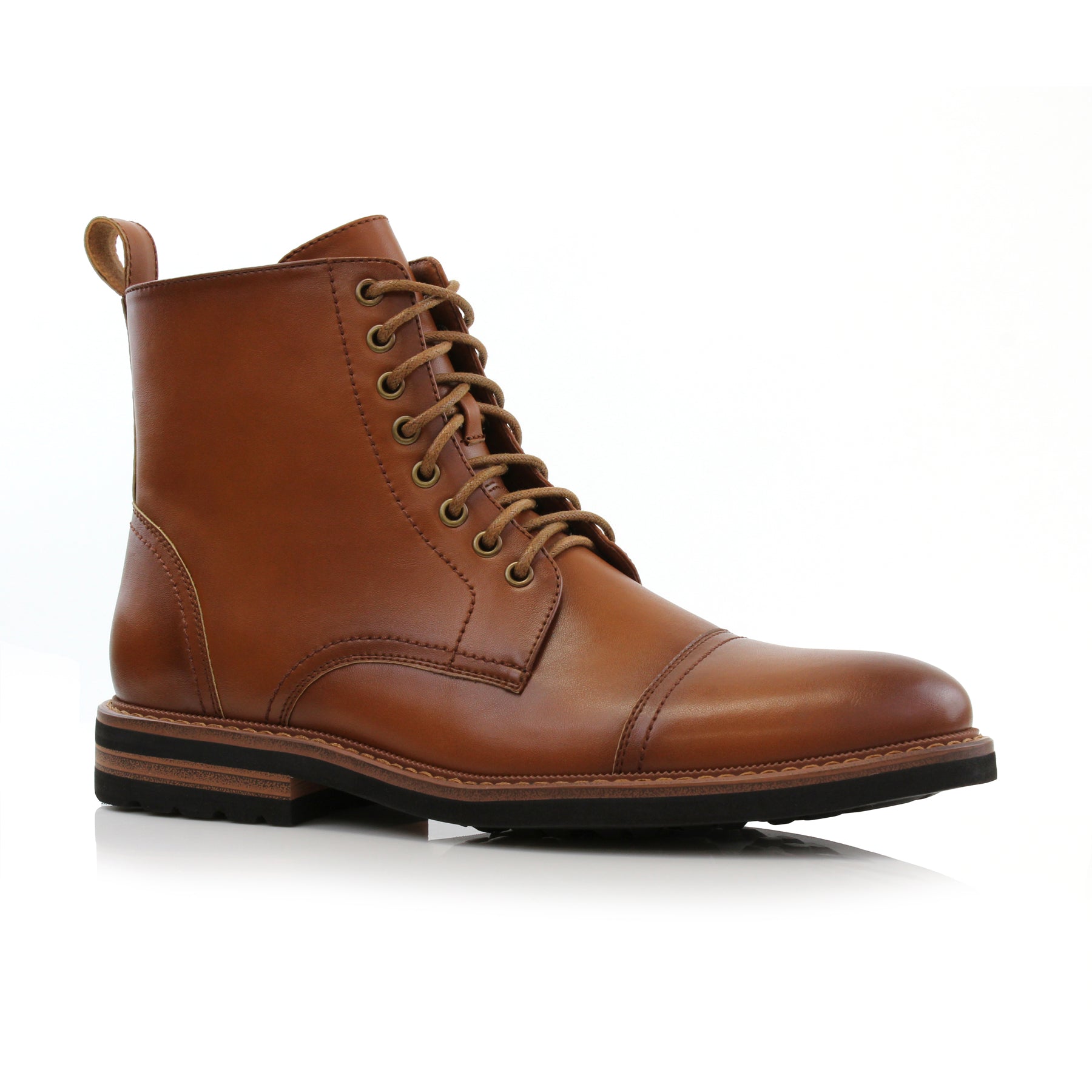 Faux Leather High-Top Derby Boots | Wright by Polar Fox | Conal Footwear | Main Angle View