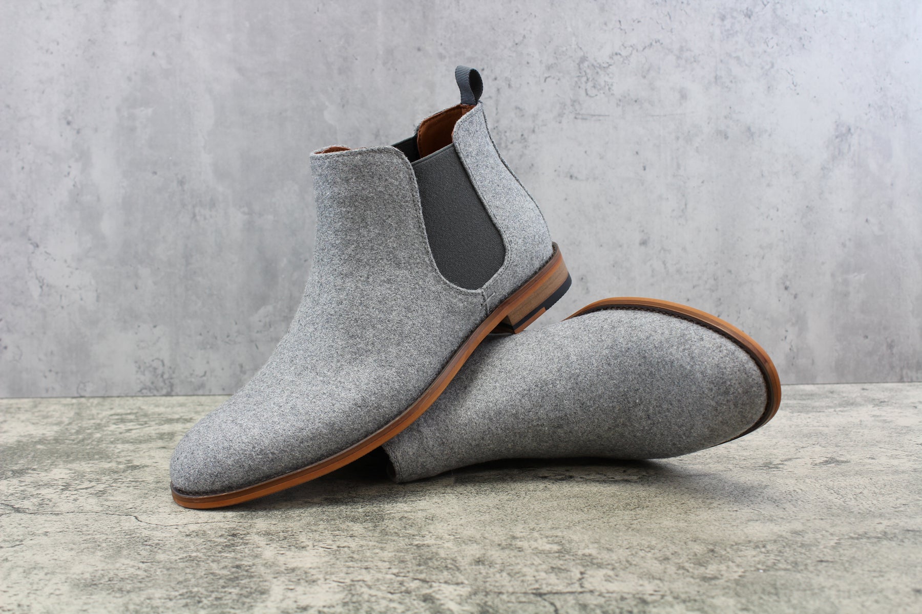 Woolen Chelsea Boots | Barrett by Polar Fox | Conal Footwear | Paired Background View