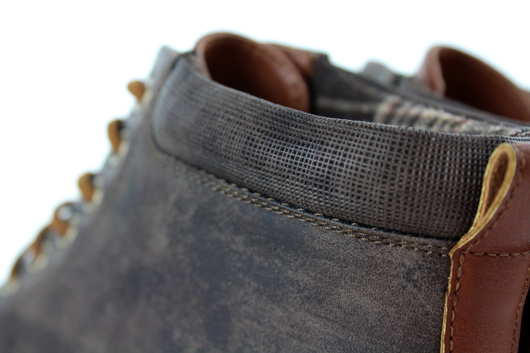 Cap-Toe Ankle Boot Sneakers | Birt by Ferro Aldo | Conal Footwear | Close Up Collar Angle View