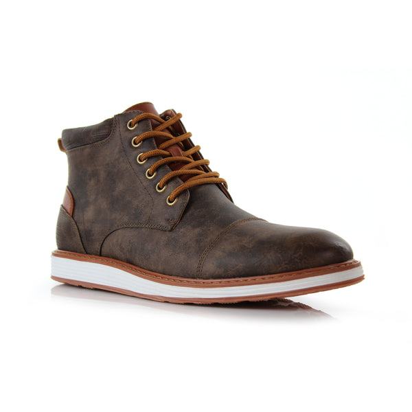 Ferro Aldo BIRT Men\'s Mid-Top Chukka Sneaker Lace Up  Boots 10.5 Brown‎ Preppy Ferro Aldo BIRT Men main image 4