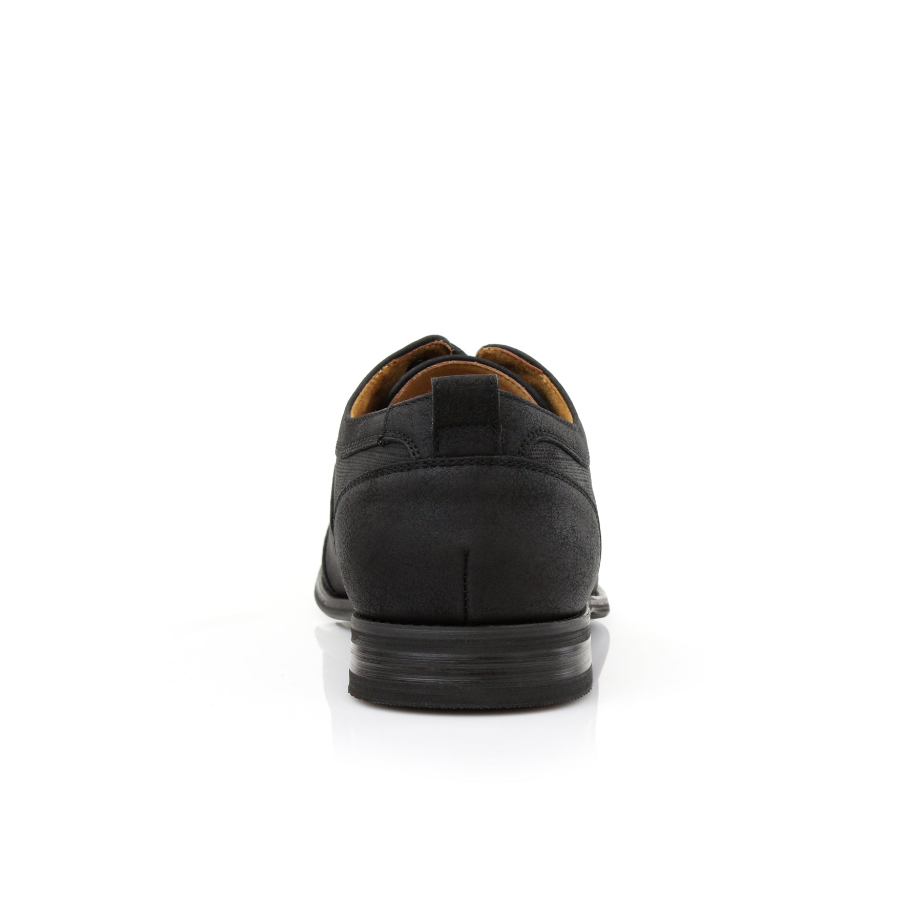Duo-textured Cap-Toe Derby Shoes | Blake by Ferro Aldo | Conal Footwear | Back Angle View
