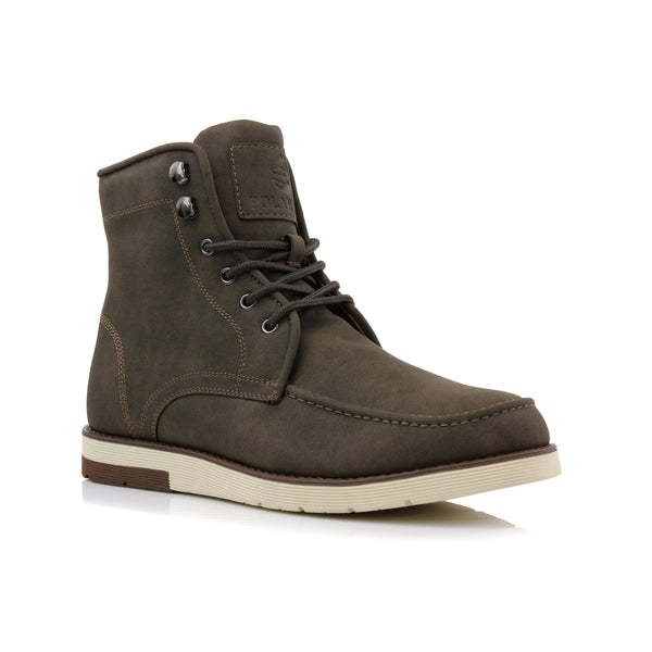 Men's Moc Toe High-Top Boots | BRIXTON in Cigar | Conal Footwear
