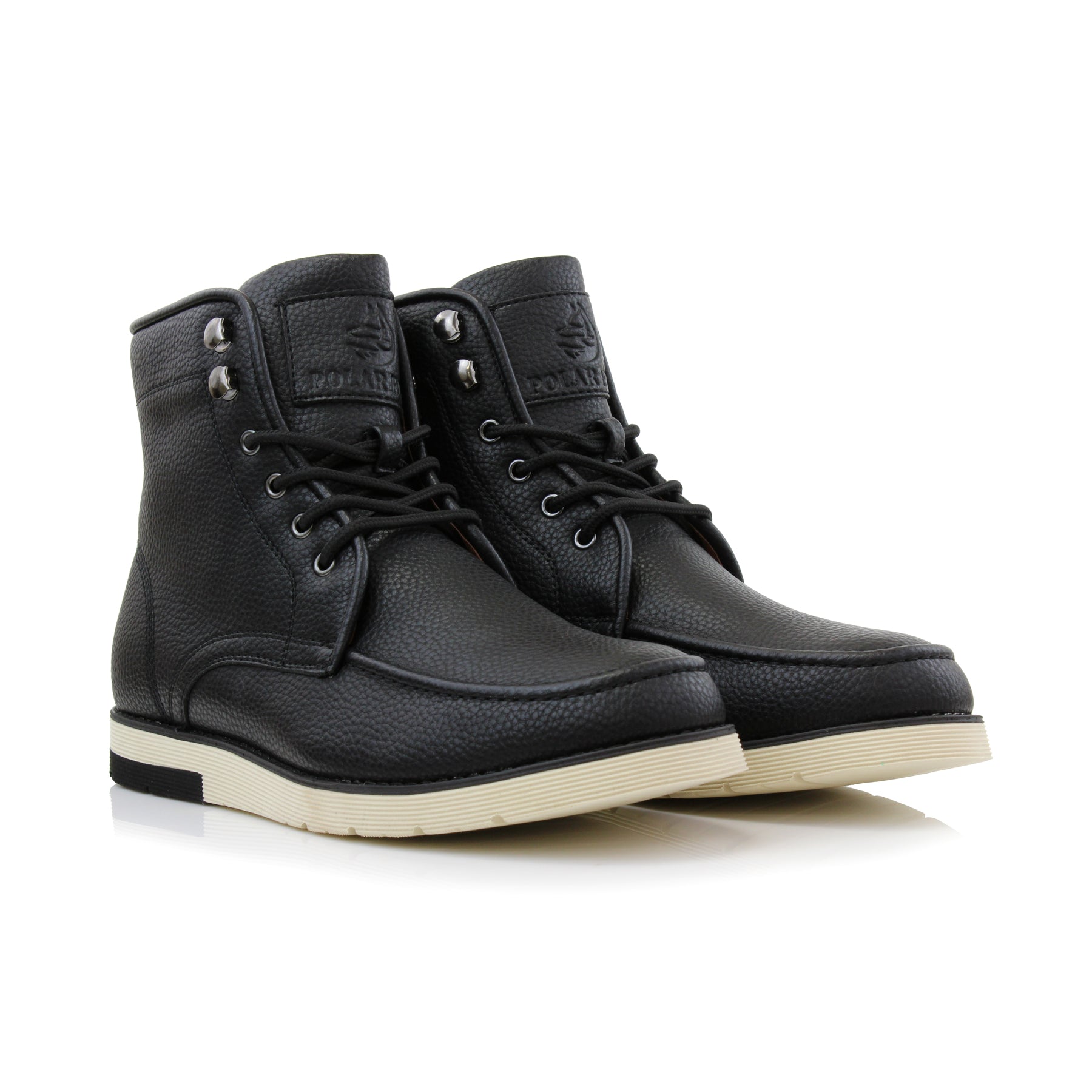 Moc-Toe High-Top Grained Boots | Brixton by Polar Fox | Conal Footwear | Paired Angle View