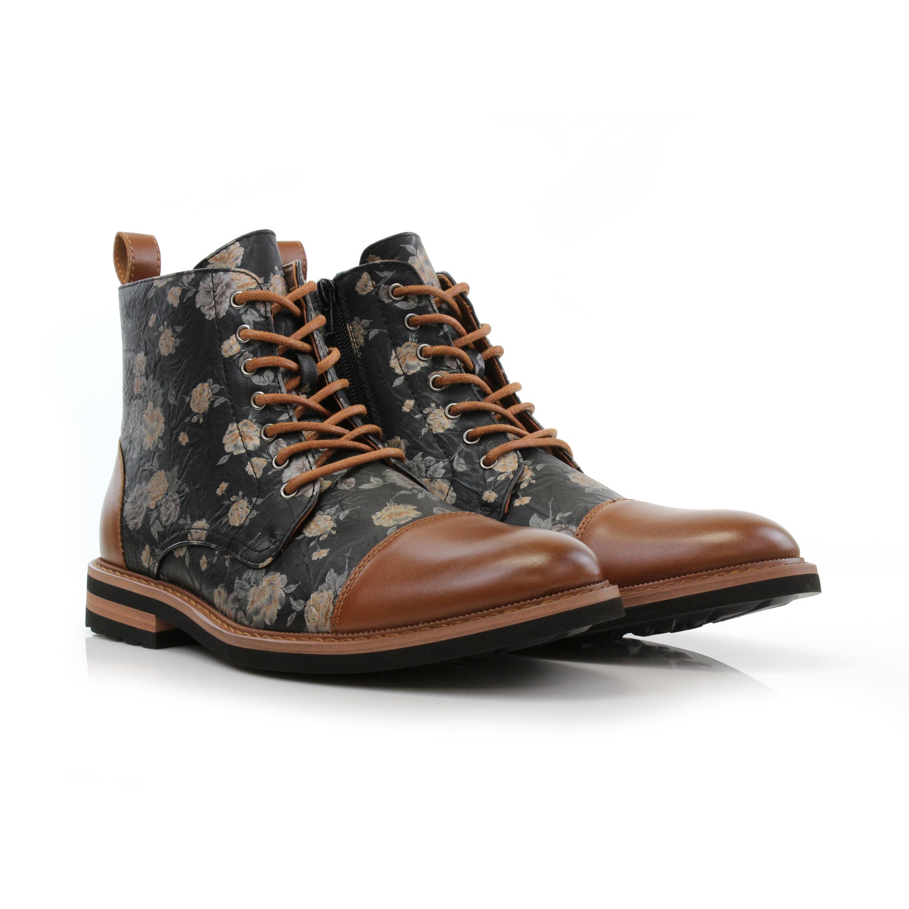 Floral High-Top Boot | Brooke by Polar Fox | Conal Footwear | Paired Angle View