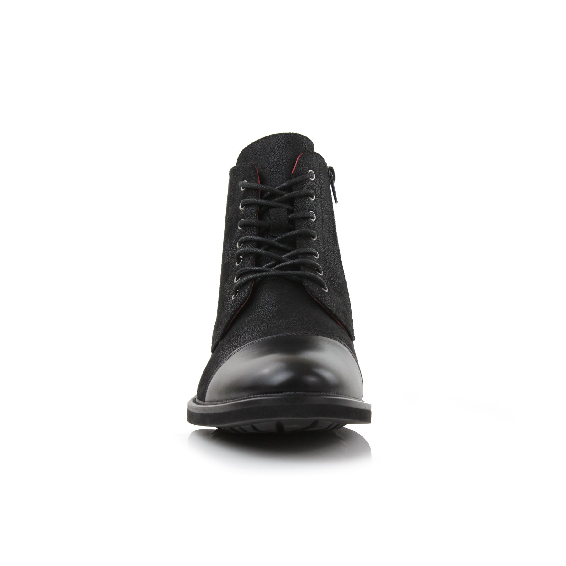 Embossed High-Top Derby Boots | Brooke by Polar Fox | Conal Footwear | Front Angle View