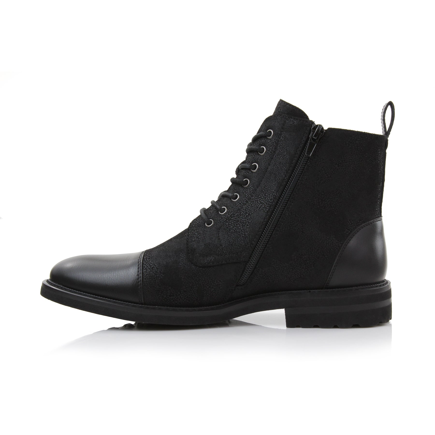 Embossed High-Top Derby Boots | Brooke by Polar Fox | Conal Footwear | Inner Side Angle View
