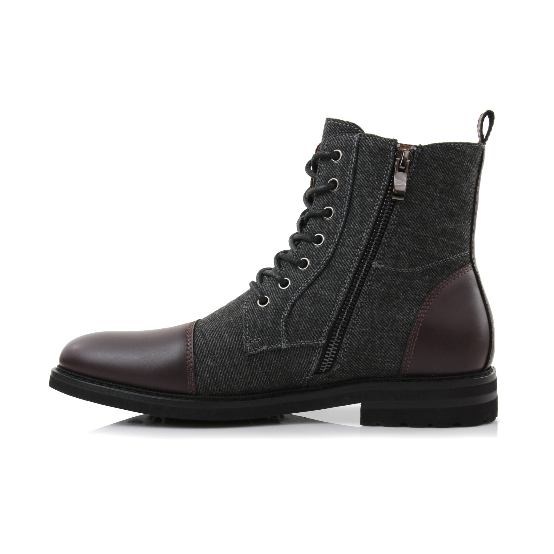 Faux Wool High-Top Boots | Clayton by Polar Fox | Conal Footwear | Inner Side Angle View