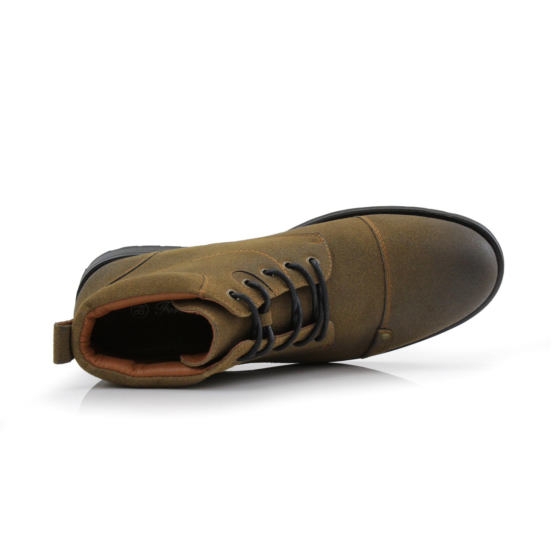 Cap-Toe Suede Ankle Boots | Colin by Ferro Aldo | Conal Footwear | Top-Down Angle View