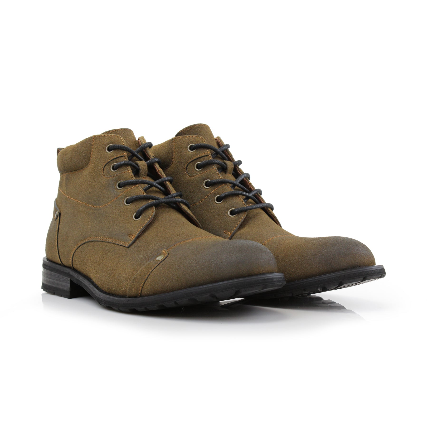 Cap-Toe Suede Ankle Boots | Colin by Ferro Aldo | Conal Footwear | Paired Angle View