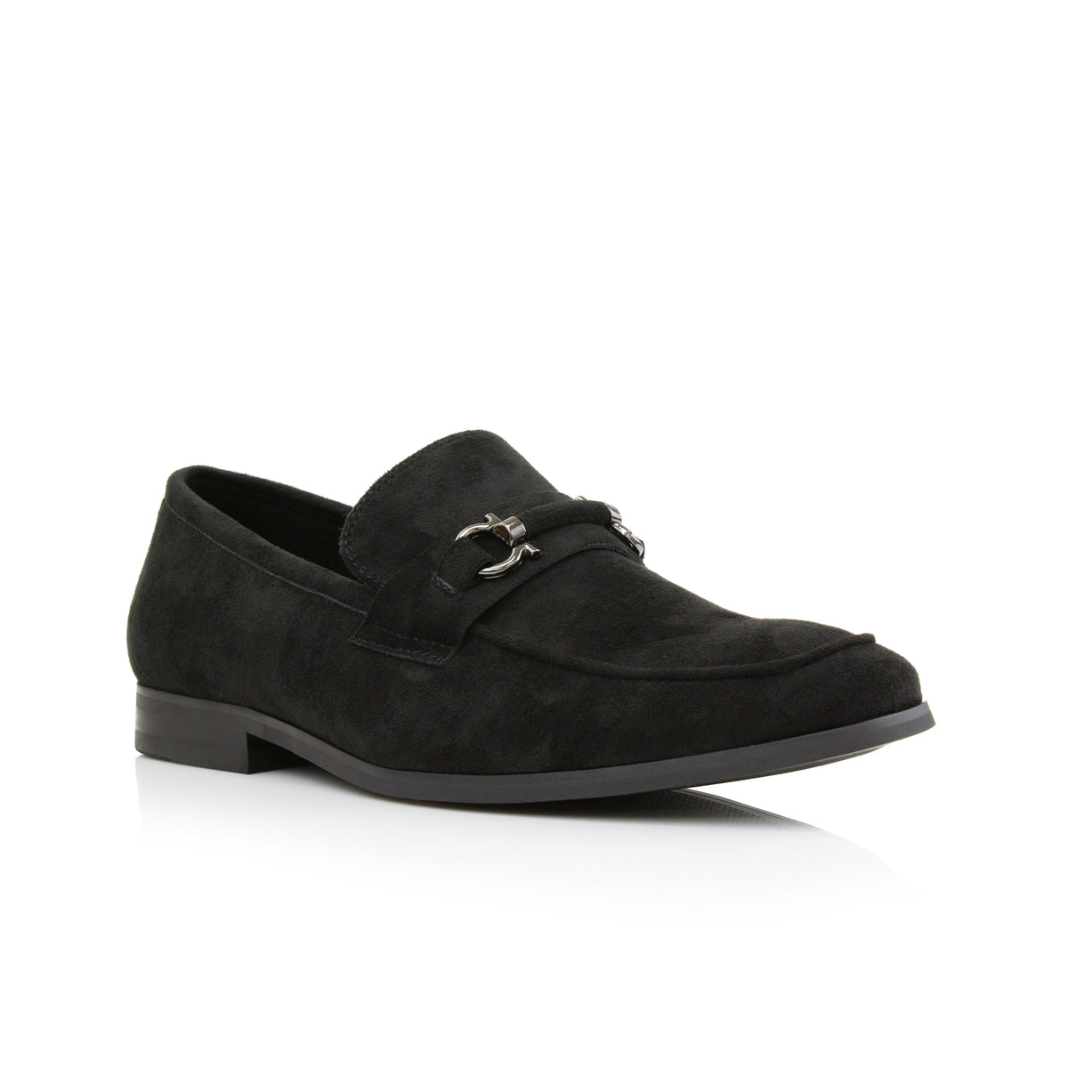 Aldo Black Patent Suede Leather Horse Bit Loafer US Men\'s 10 Formal Black Tie Addison Calf Leather Horse Bit Loafers - Black | Martin Dingman main image 3