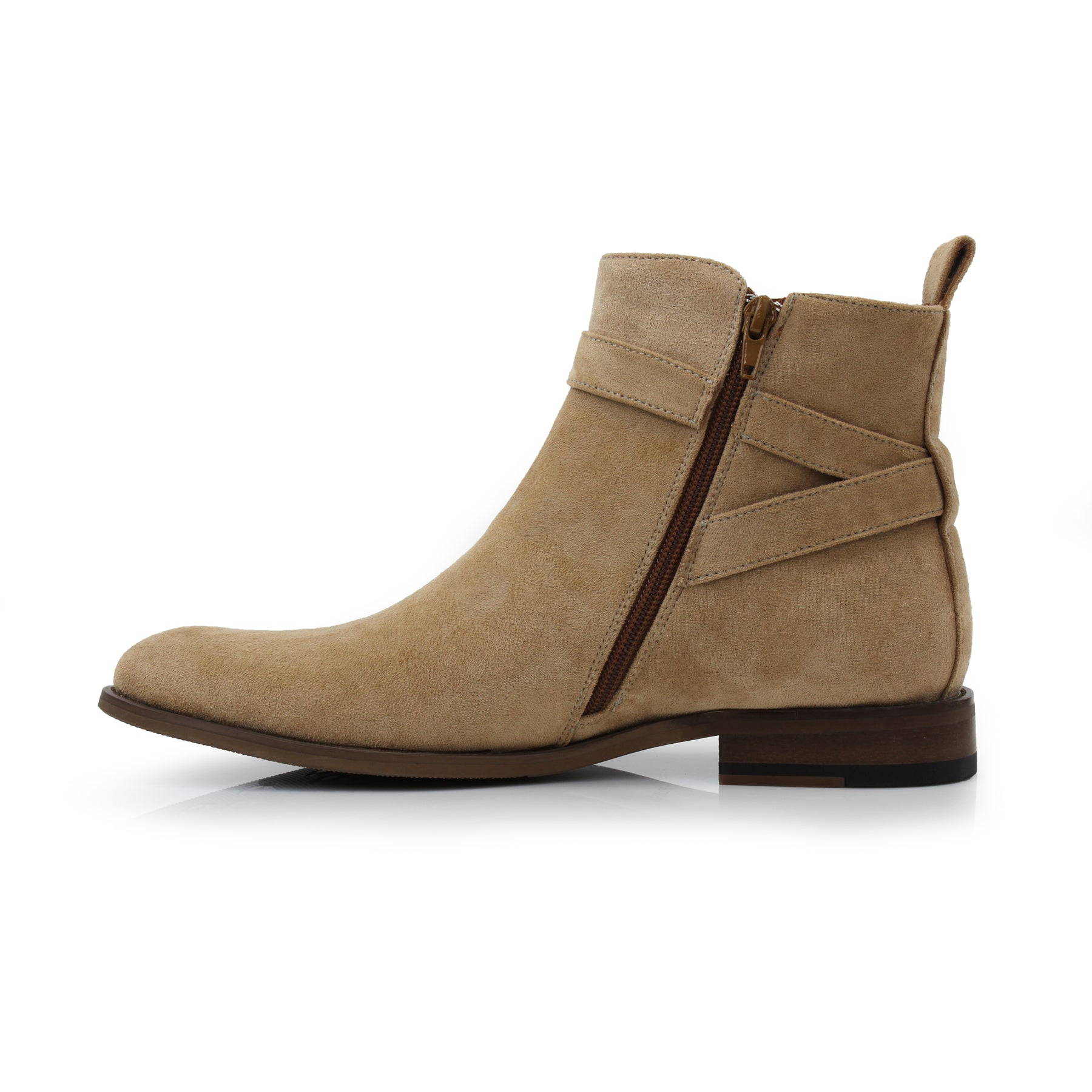 Strapped Suede Chelsea Boots | Derrick by Polar Fox | Conal Footwear | Inner Side Angle View