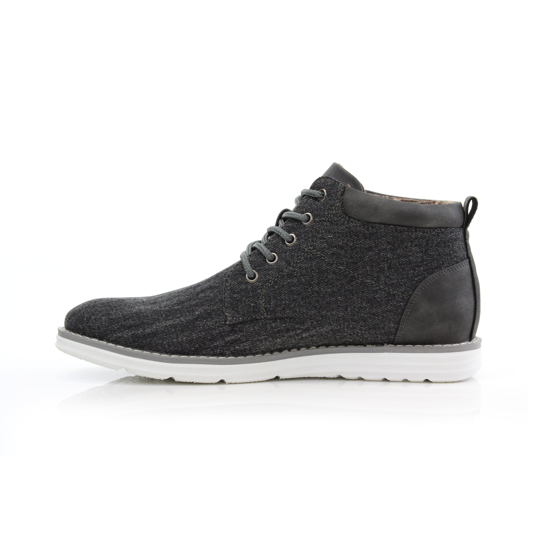 Denim Chukka Sneakers | Dustin by Polar Fox | Conal Footwear | Inner Side Angle View
