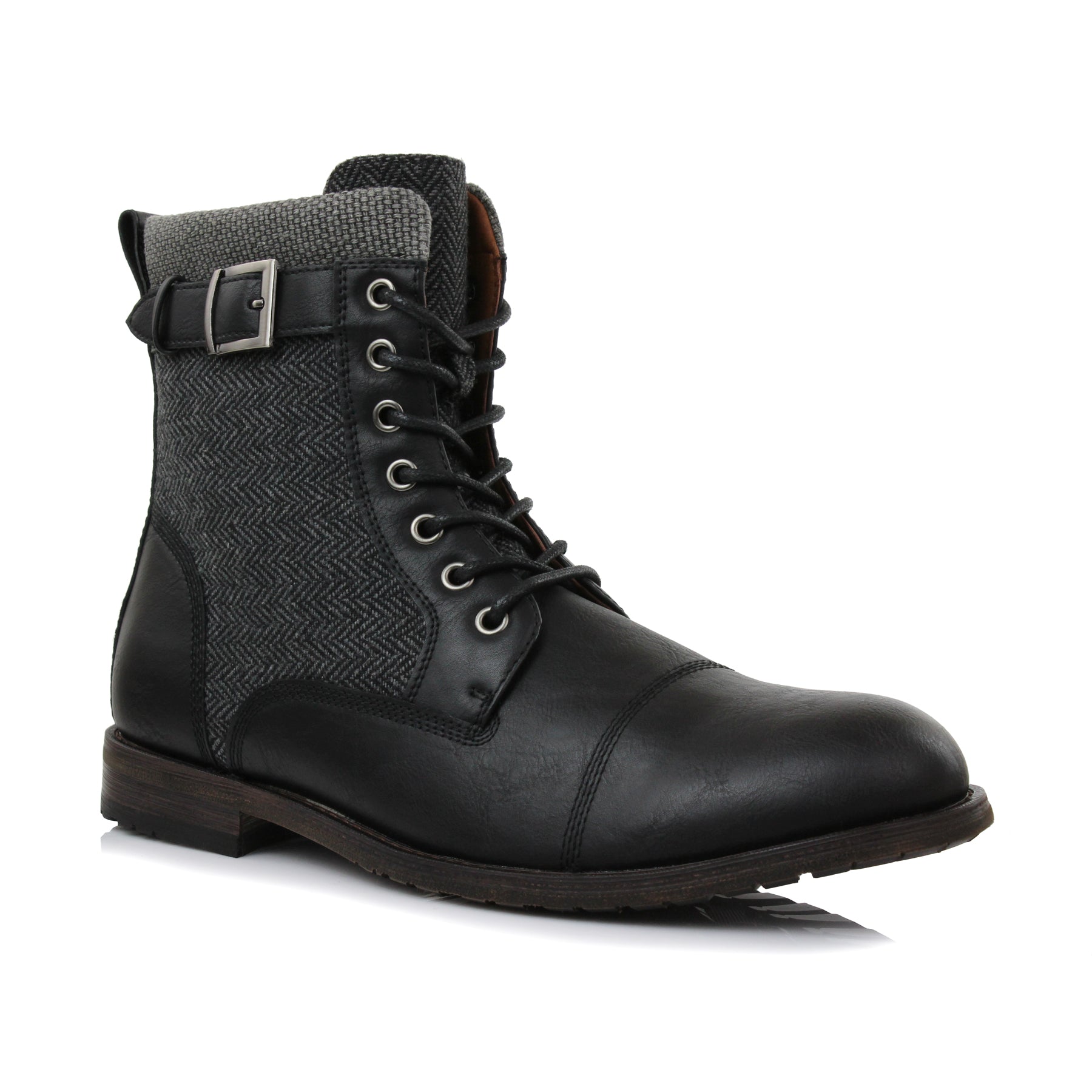 Rugged Duo-Textured Boots | Elijah by Polar Fox | Conal Footwear | Main Angle View