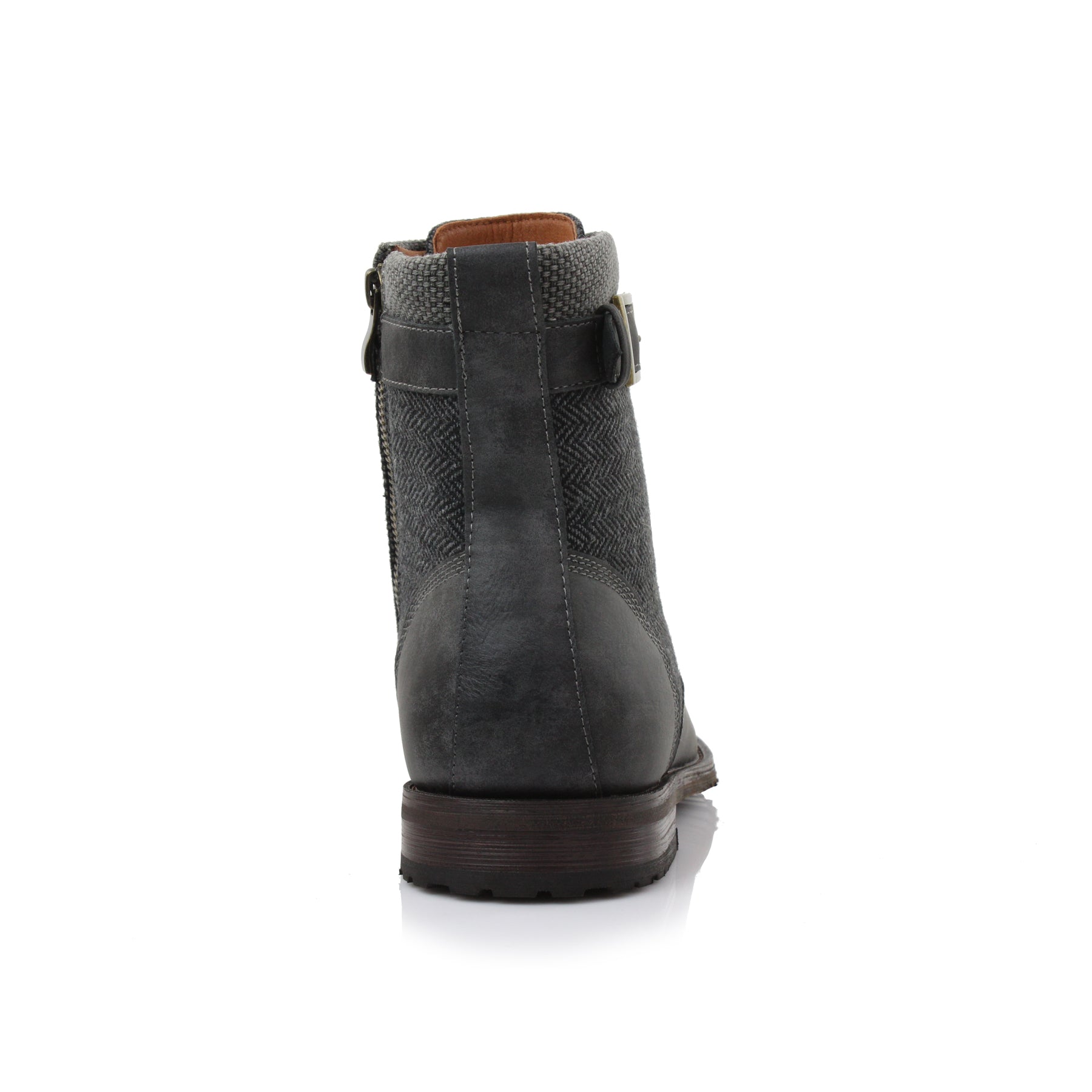 Rugged Duo-Textured Boots | Elijah by Polar Fox | Conal Footwear | Back Angle View