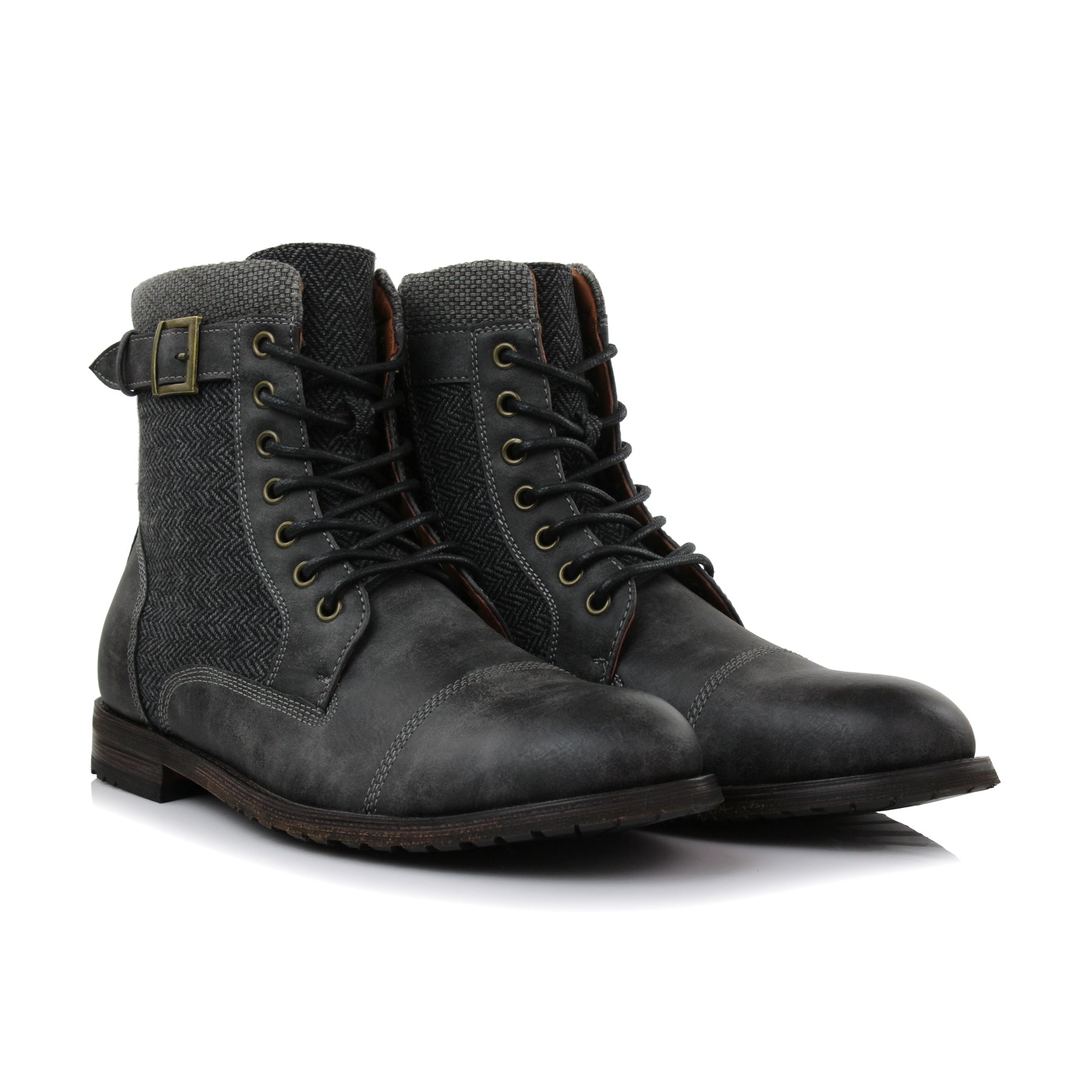 Rugged Duo-Textured Boots | Elijah by Polar Fox | Conal Footwear | Paired Angle View