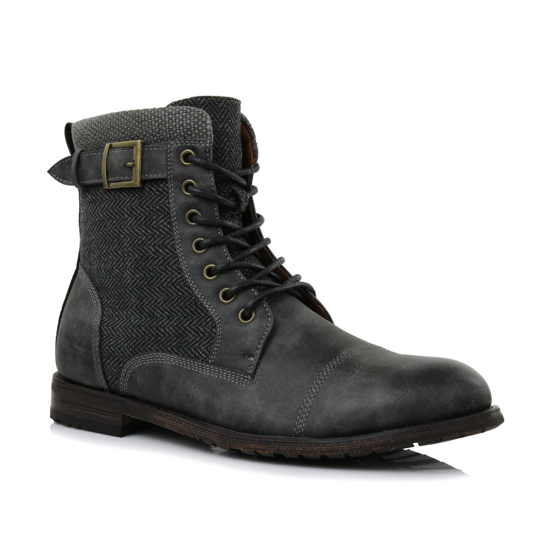 Polar Fox Men's Fashion Combat Boot | Elijah in Charcoal