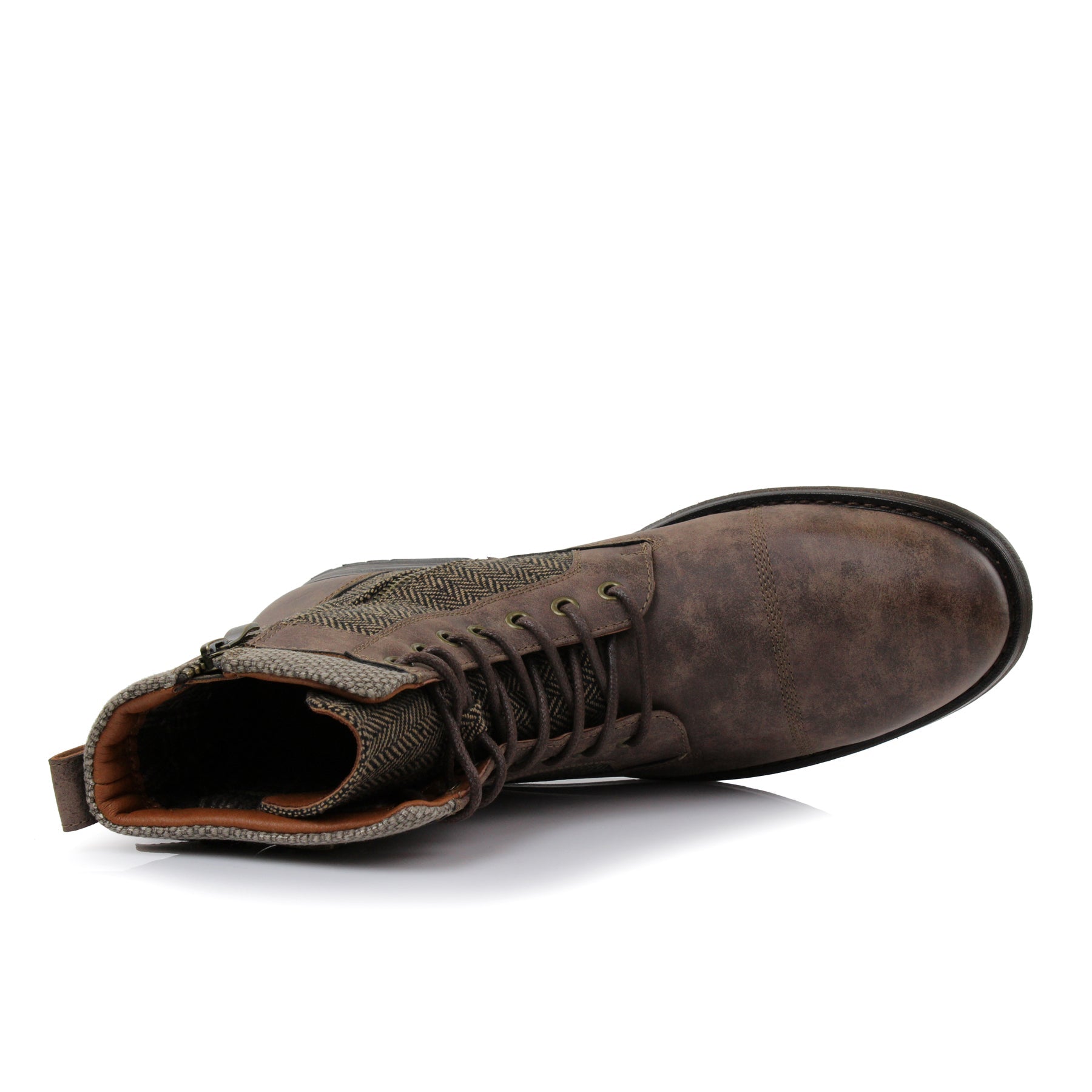 Rugged Duo-Textured Boots | Elijah by Polar Fox | Conal Footwear | Top-Down Angle View