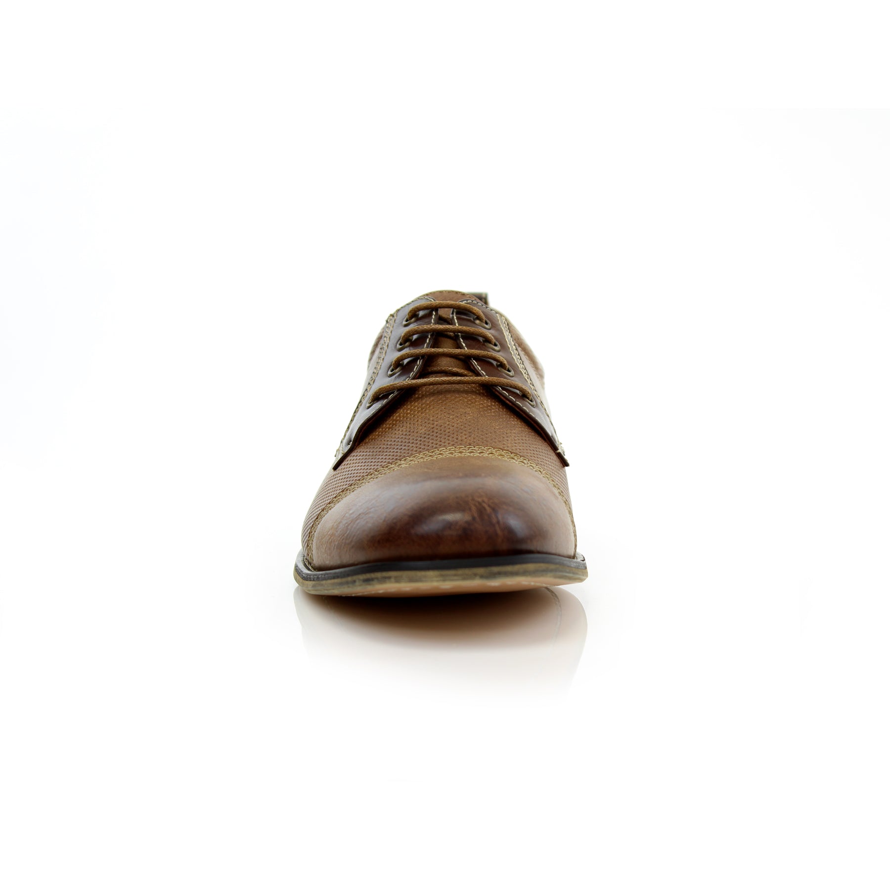 Embossed Burnished Derby Shoes | Felix by Ferro Aldo | Conal Footwear | Front Angle View